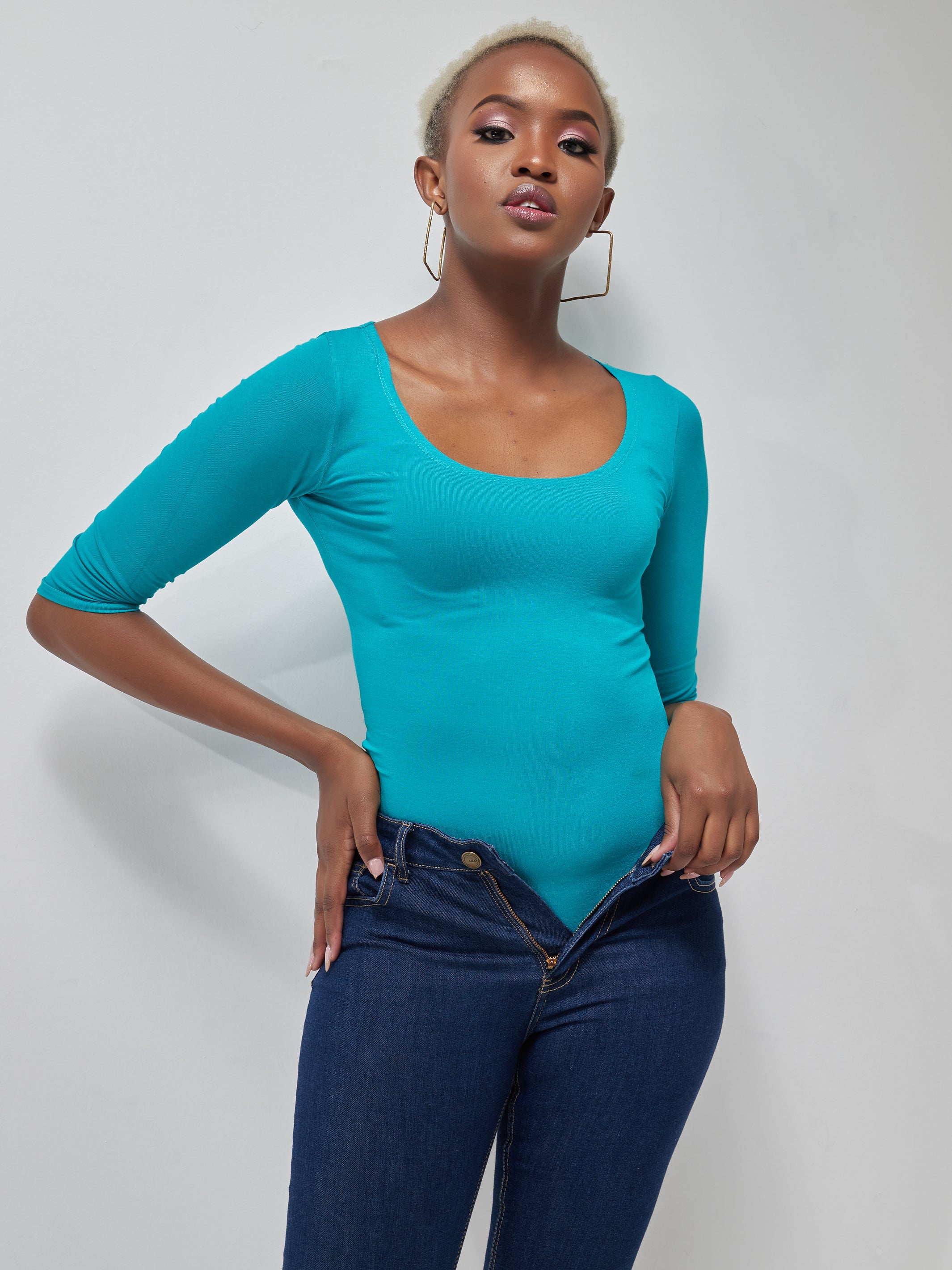 Vivo Basic 3/4 Sleeved Bodysuit - Sea Green