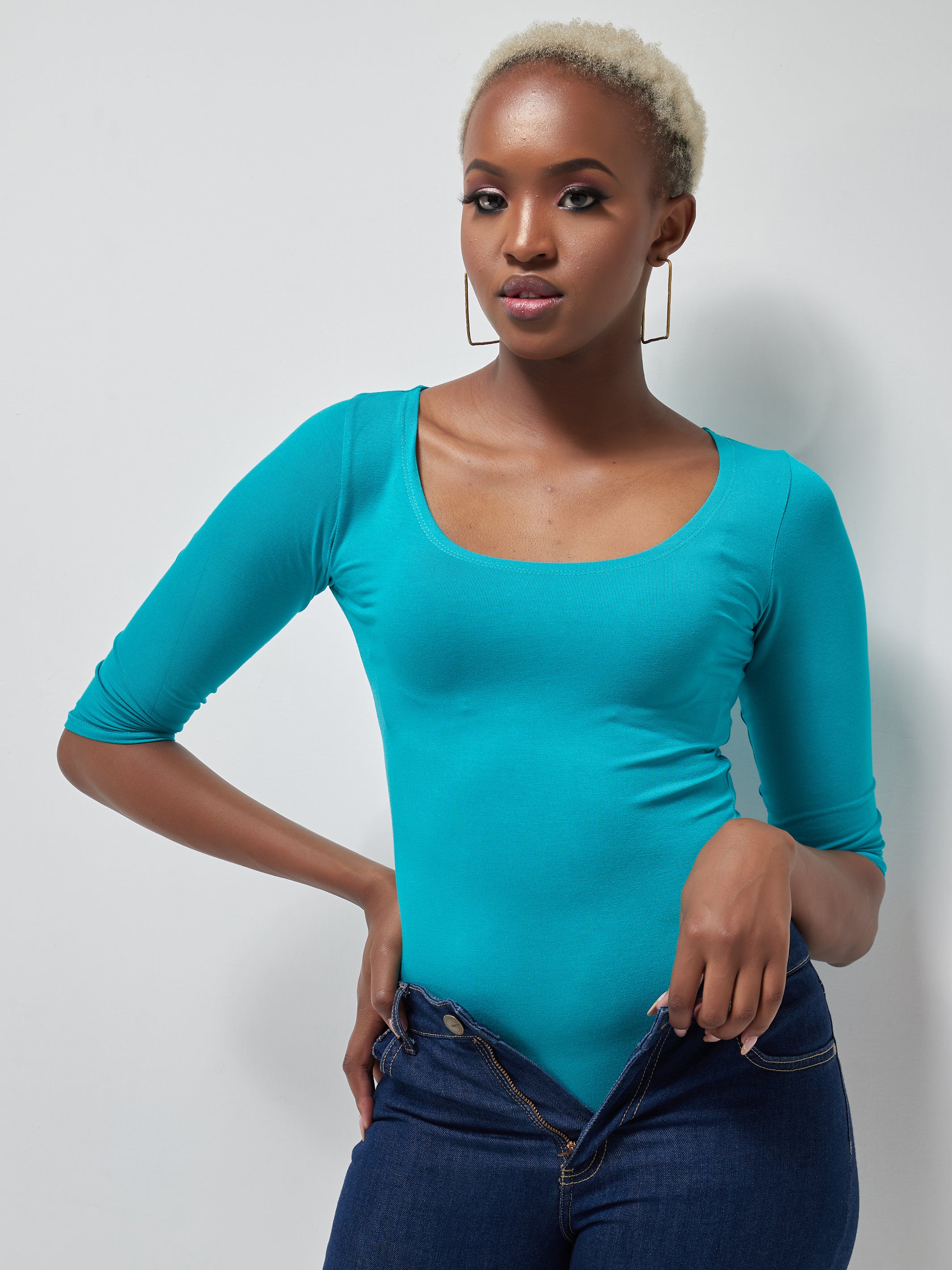 Vivo Basic 3/4 Sleeved Bodysuit - Sea Green