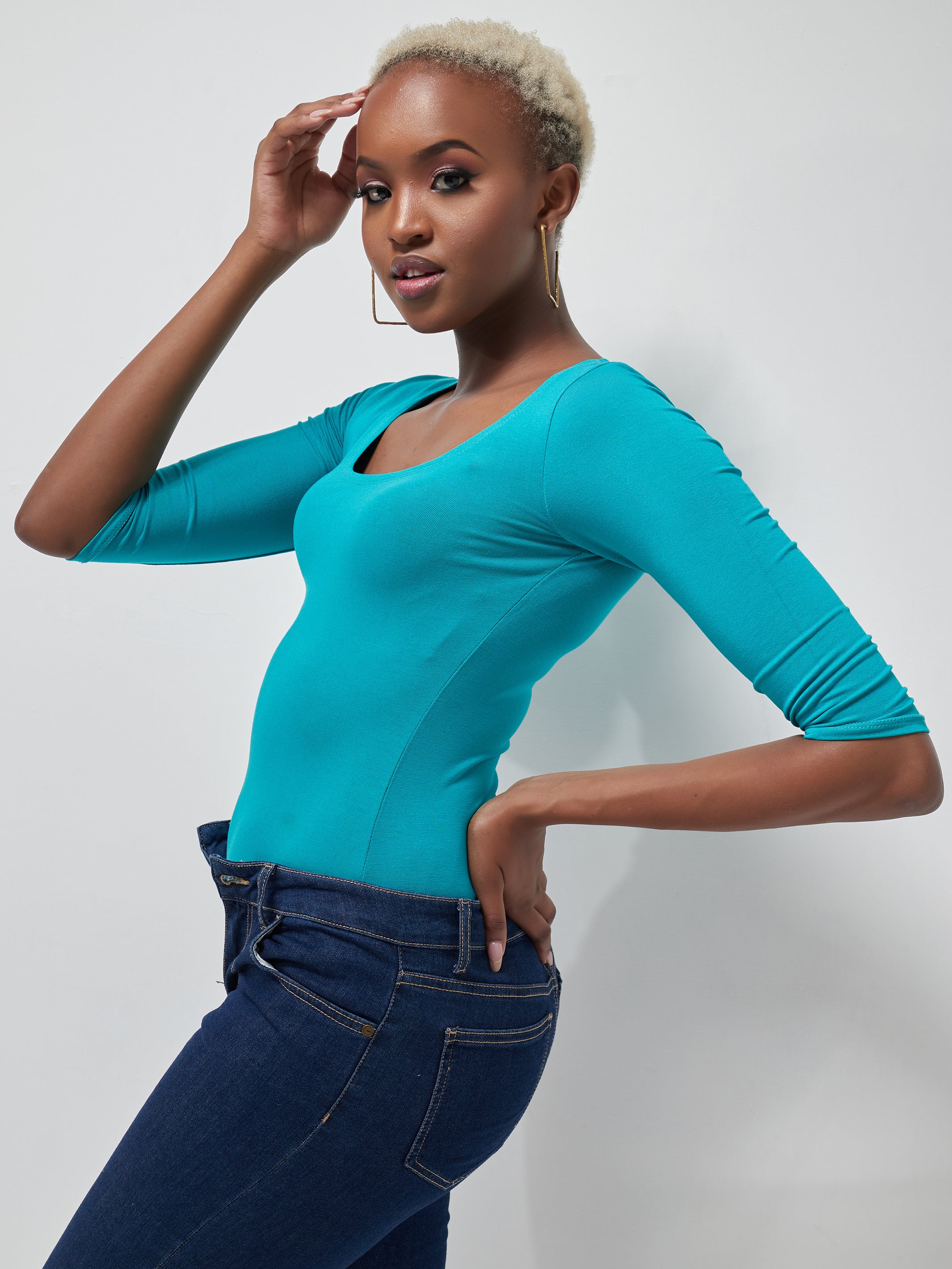 Vivo Basic 3/4 Sleeved Bodysuit - Sea Green