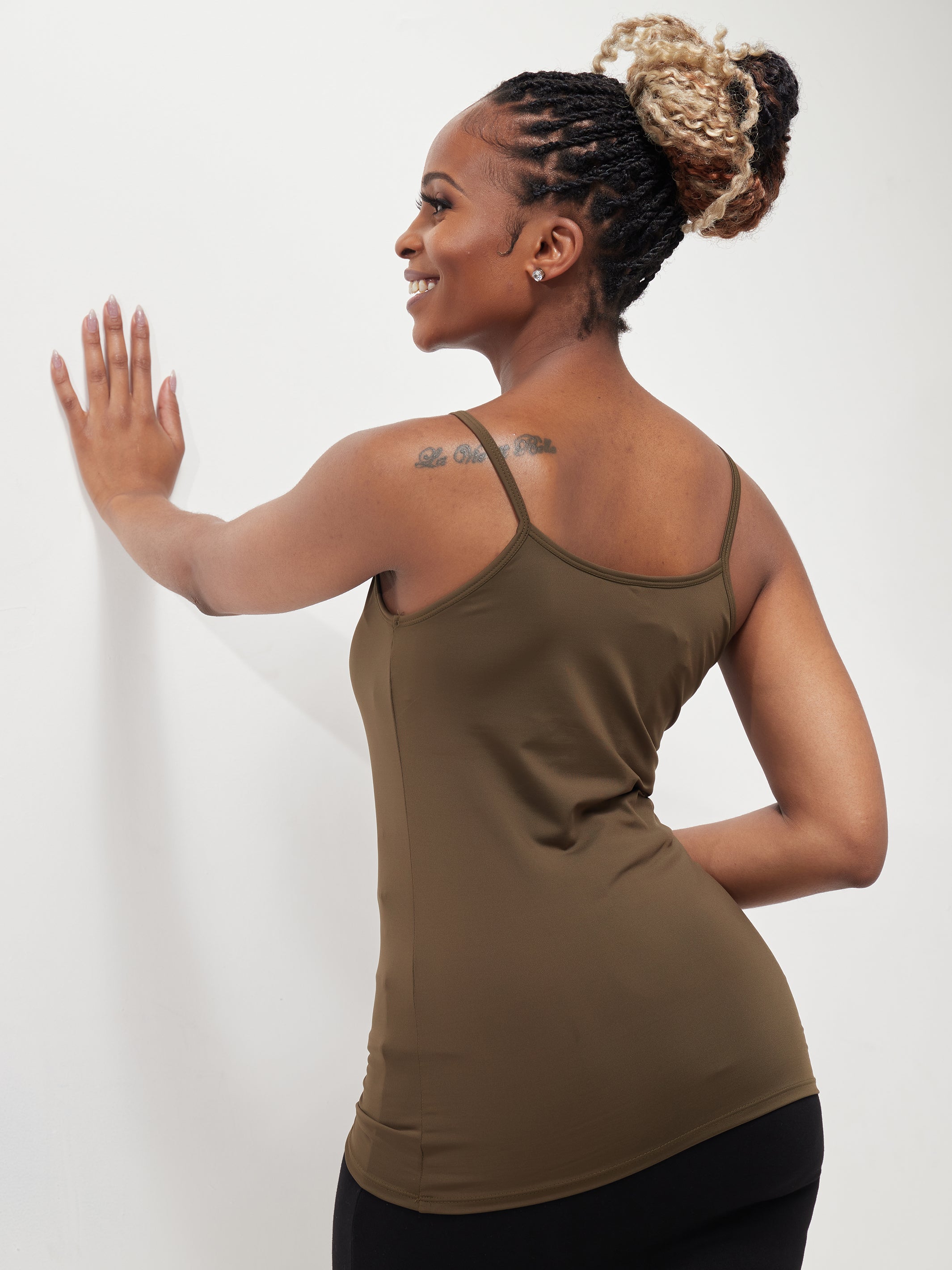 Zoya Basic Spaghetti Tank Top - Hunters Green