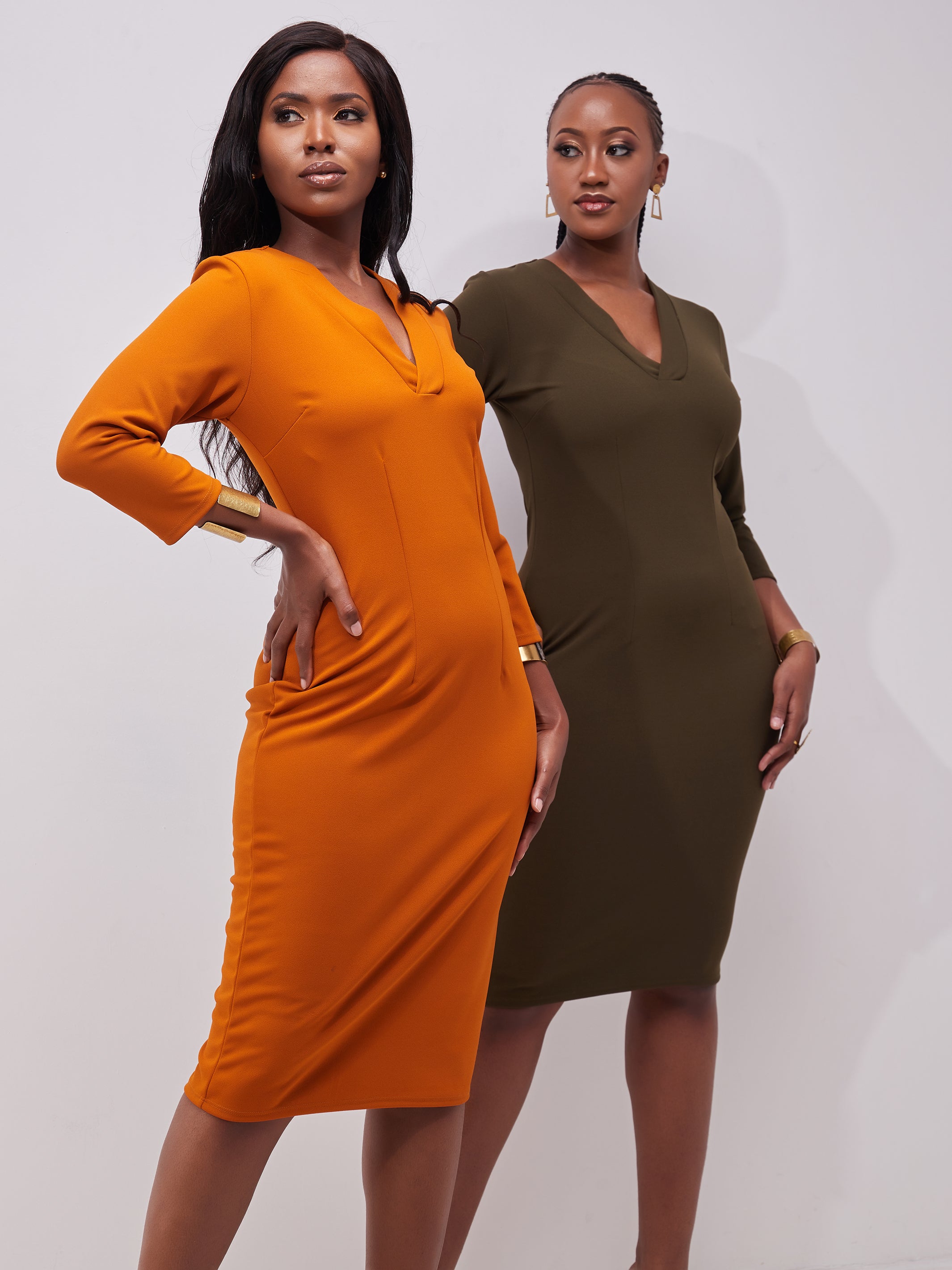 Vivo J.O V-Neck Sheath Dress - Hunters Green