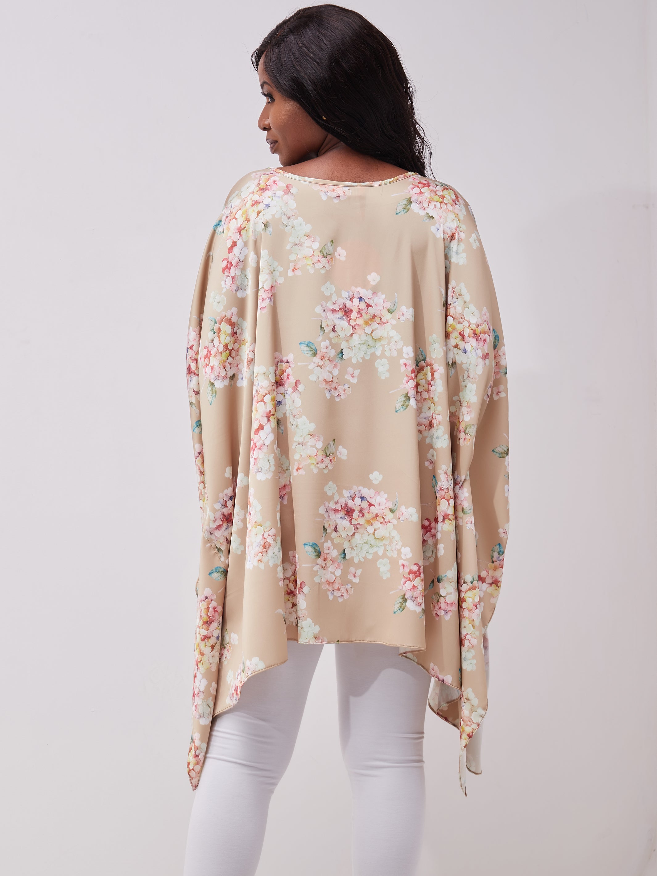 Vivo Sierra Tunic Kaftan Top - Mustard Floral Print