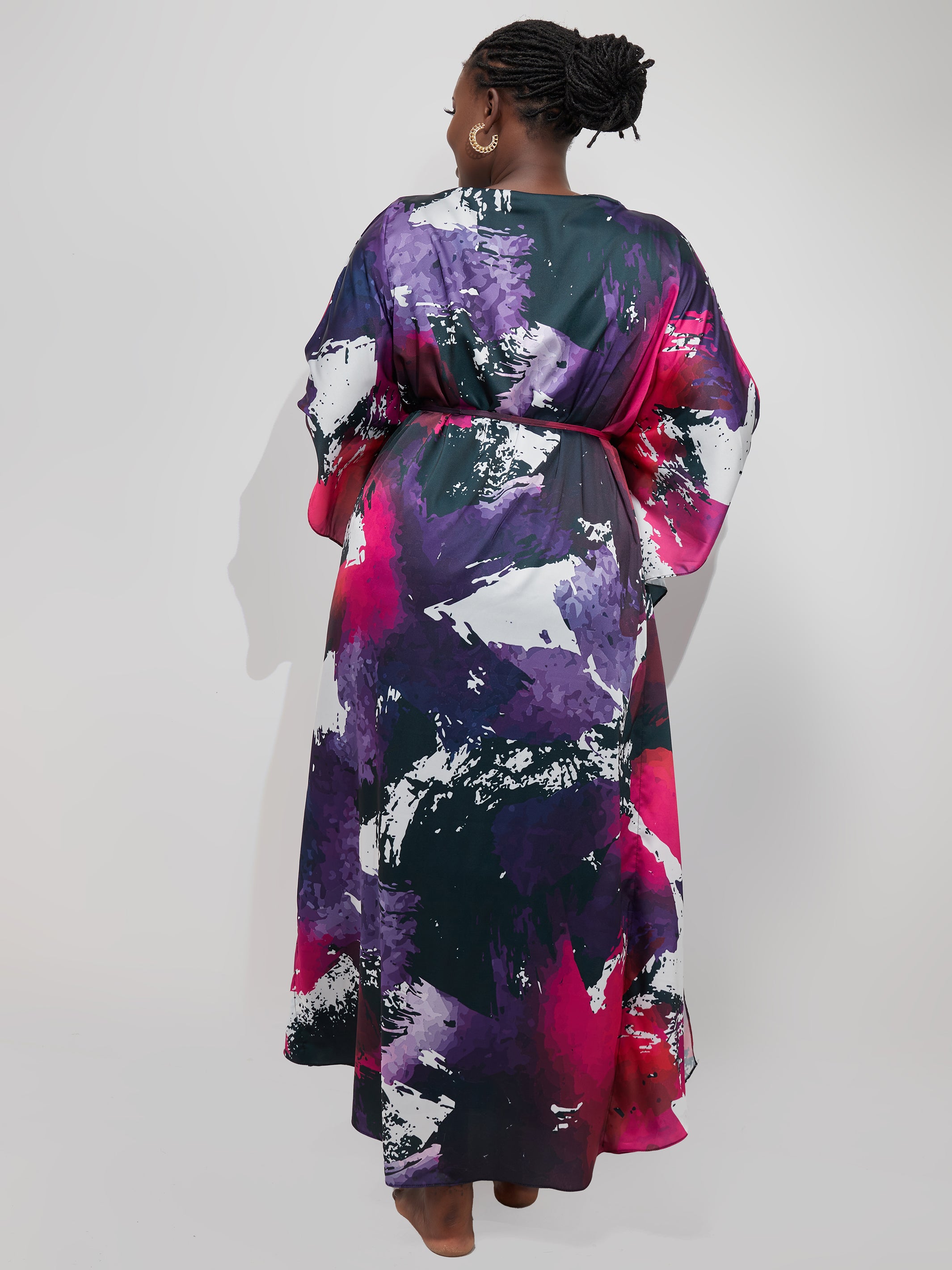 Vivo Muna Maxi Kaftan - Purple Print