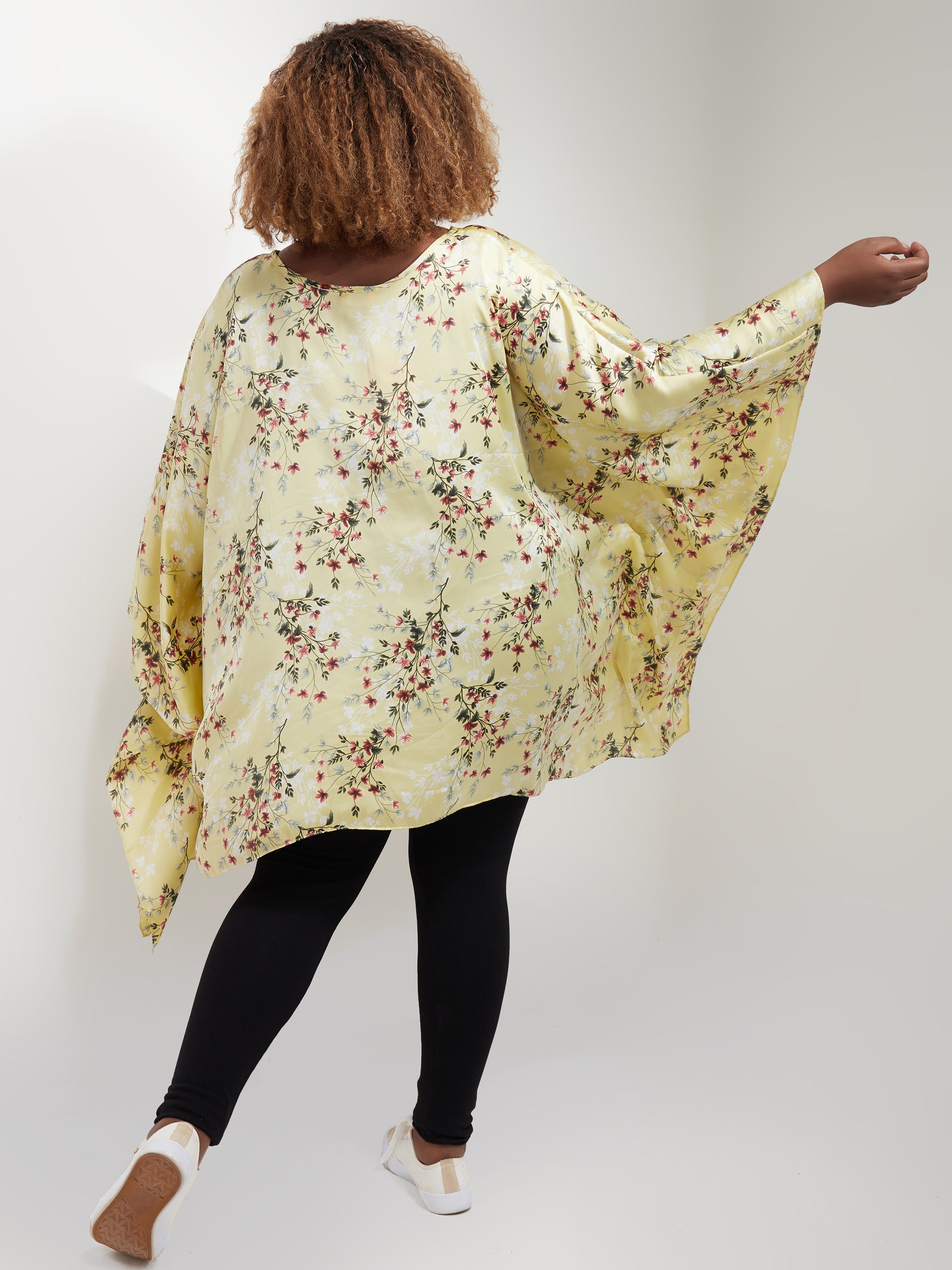Vivo Sierra Tunic Kaftan Top - Pink Floral Print