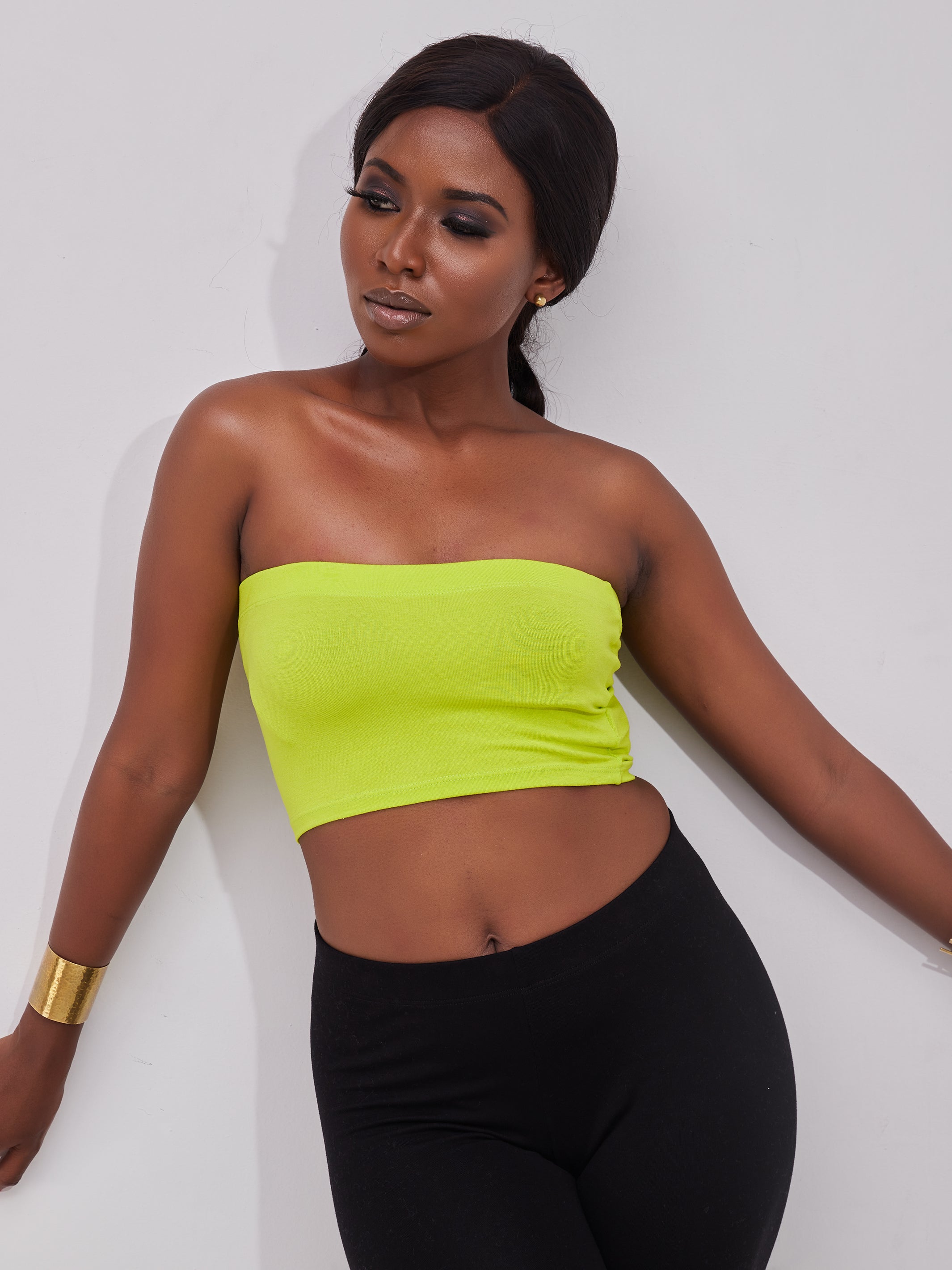 Zoya Basic Jersey Bandeau - Lime Green