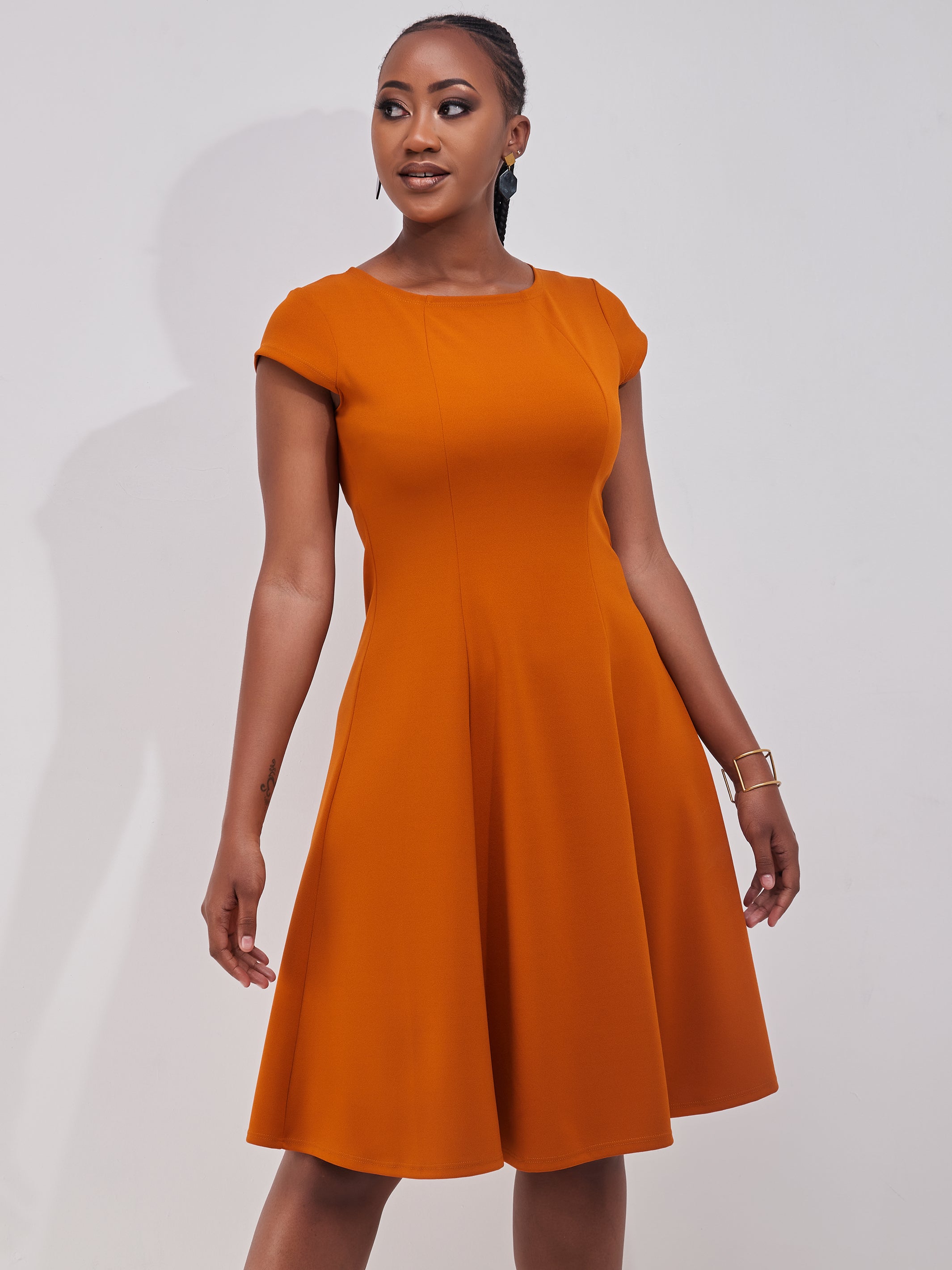 Vivo Basic Escape A-Line Dress - Rust