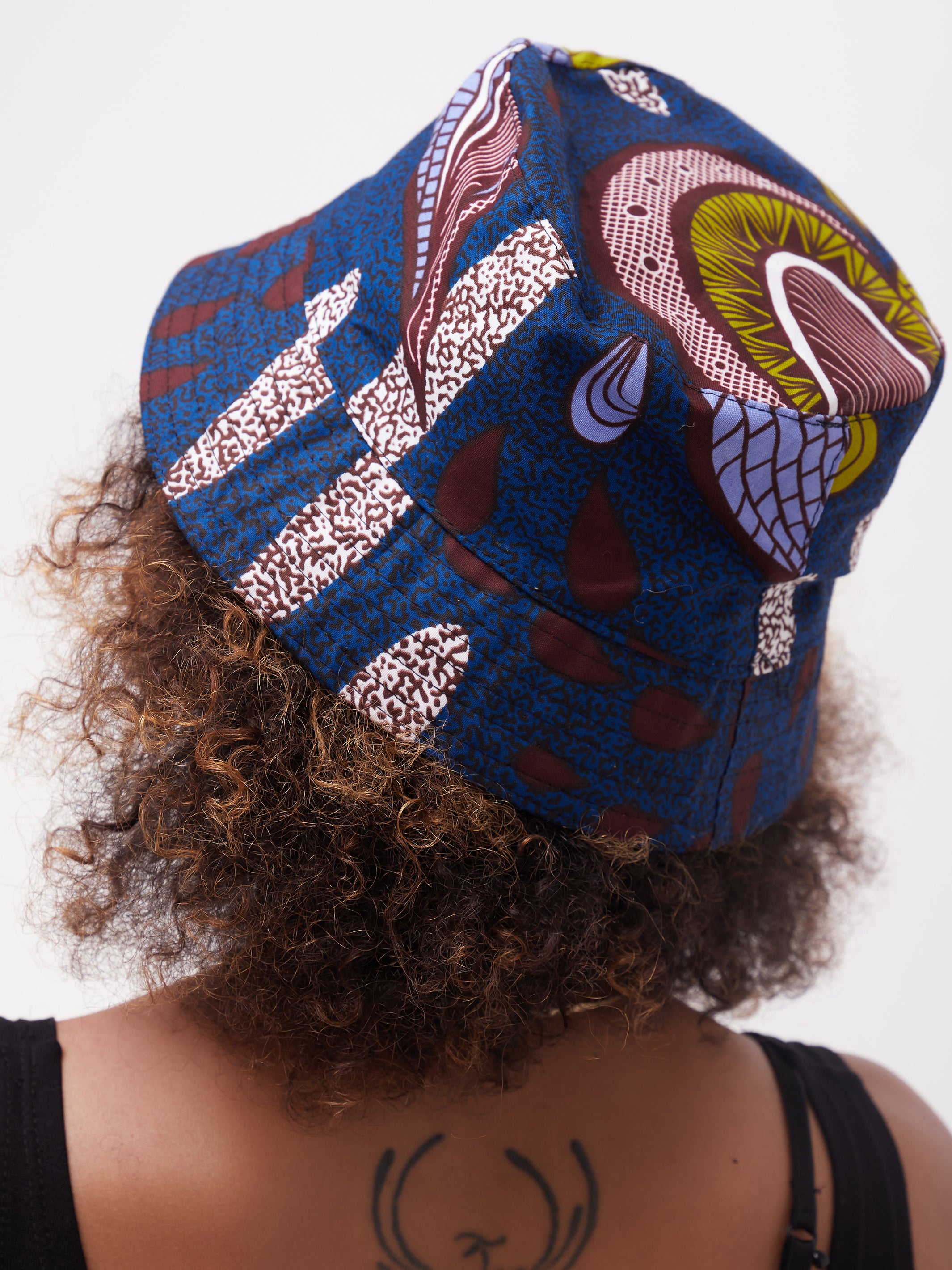 Safari Basic Bucket Hat - Purple / Blue Print