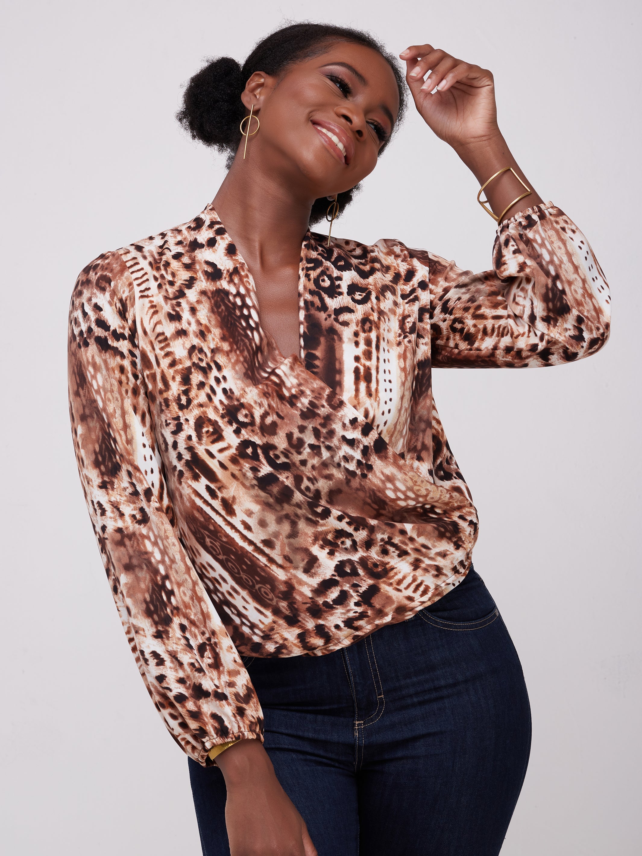 Safari Talek Lap - Over Top - Taupe Tiger Print