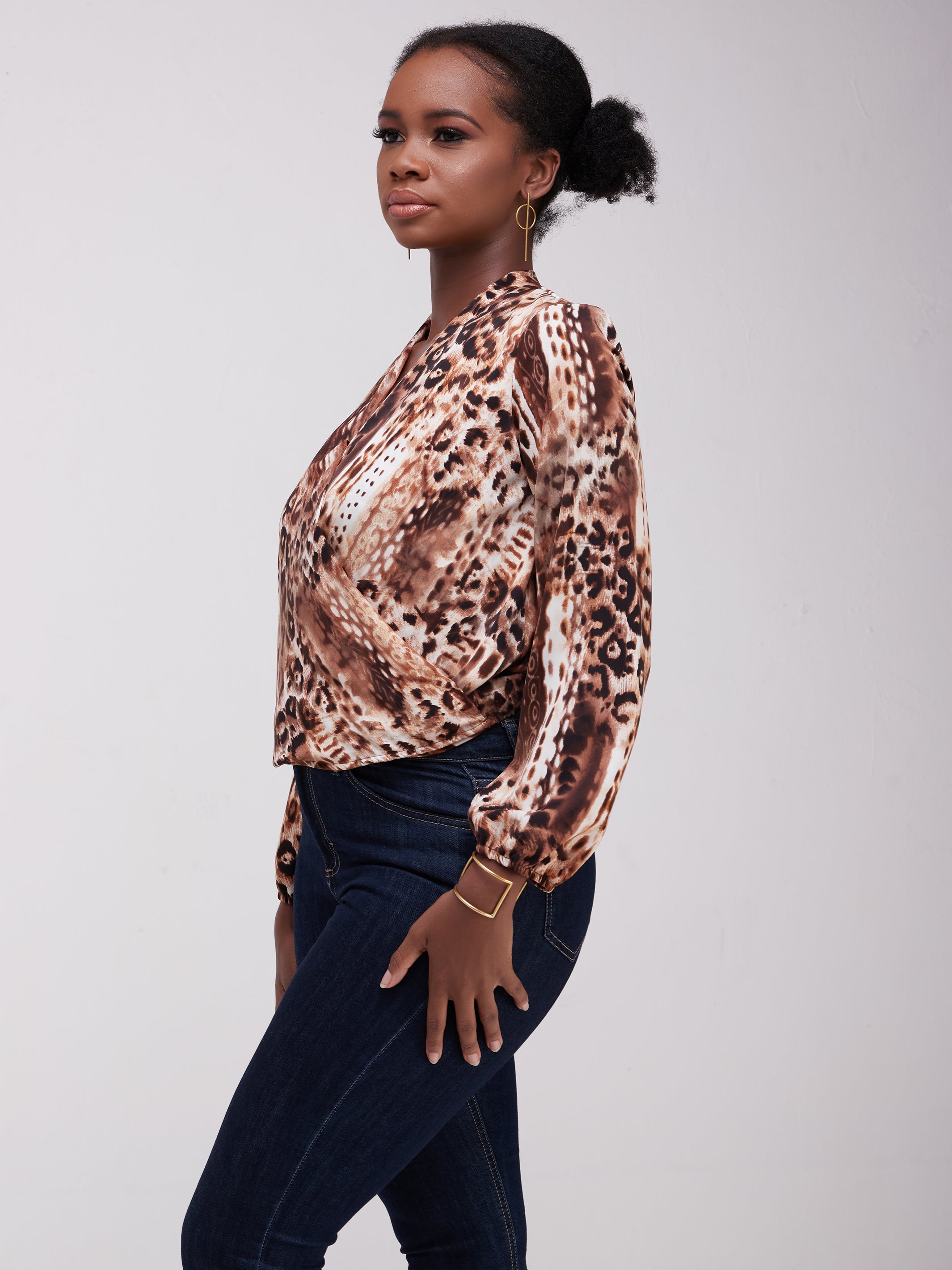 Safari Talek Lap - Over Top - Taupe Tiger Print