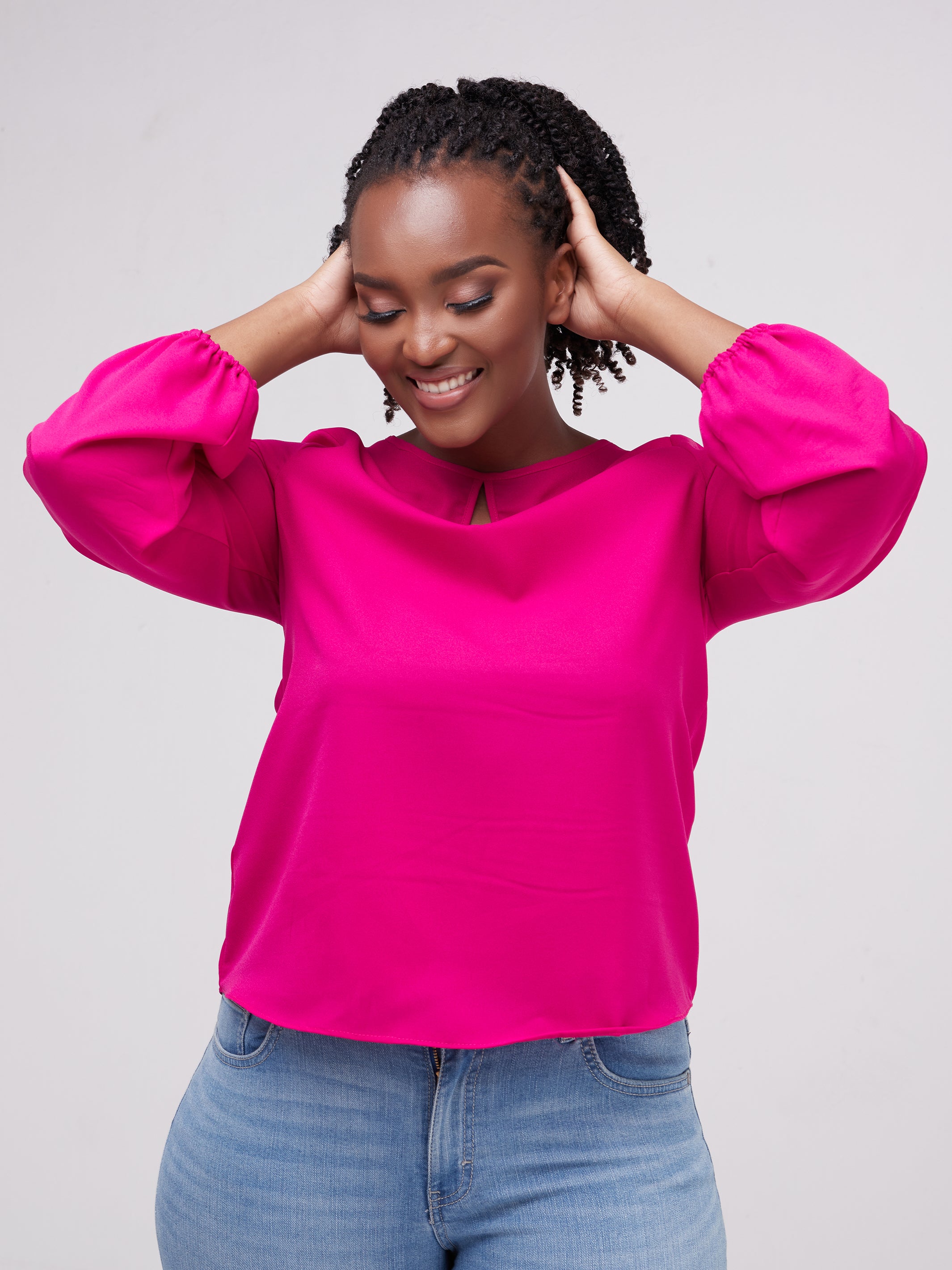 Vivo Sierra Bishop Sleeve Top - Pink