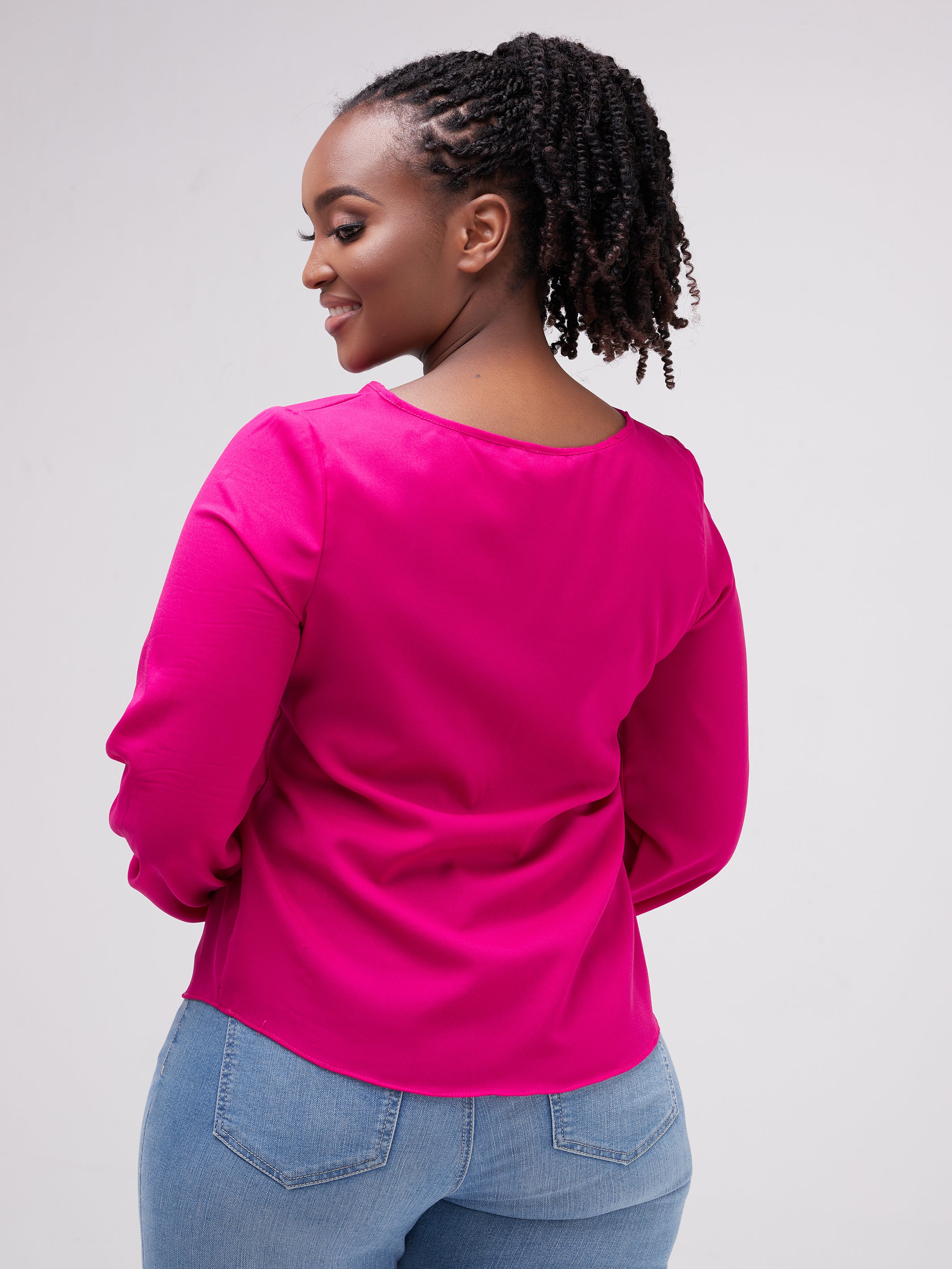 Vivo Sierra Bishop Sleeve Top - Pink