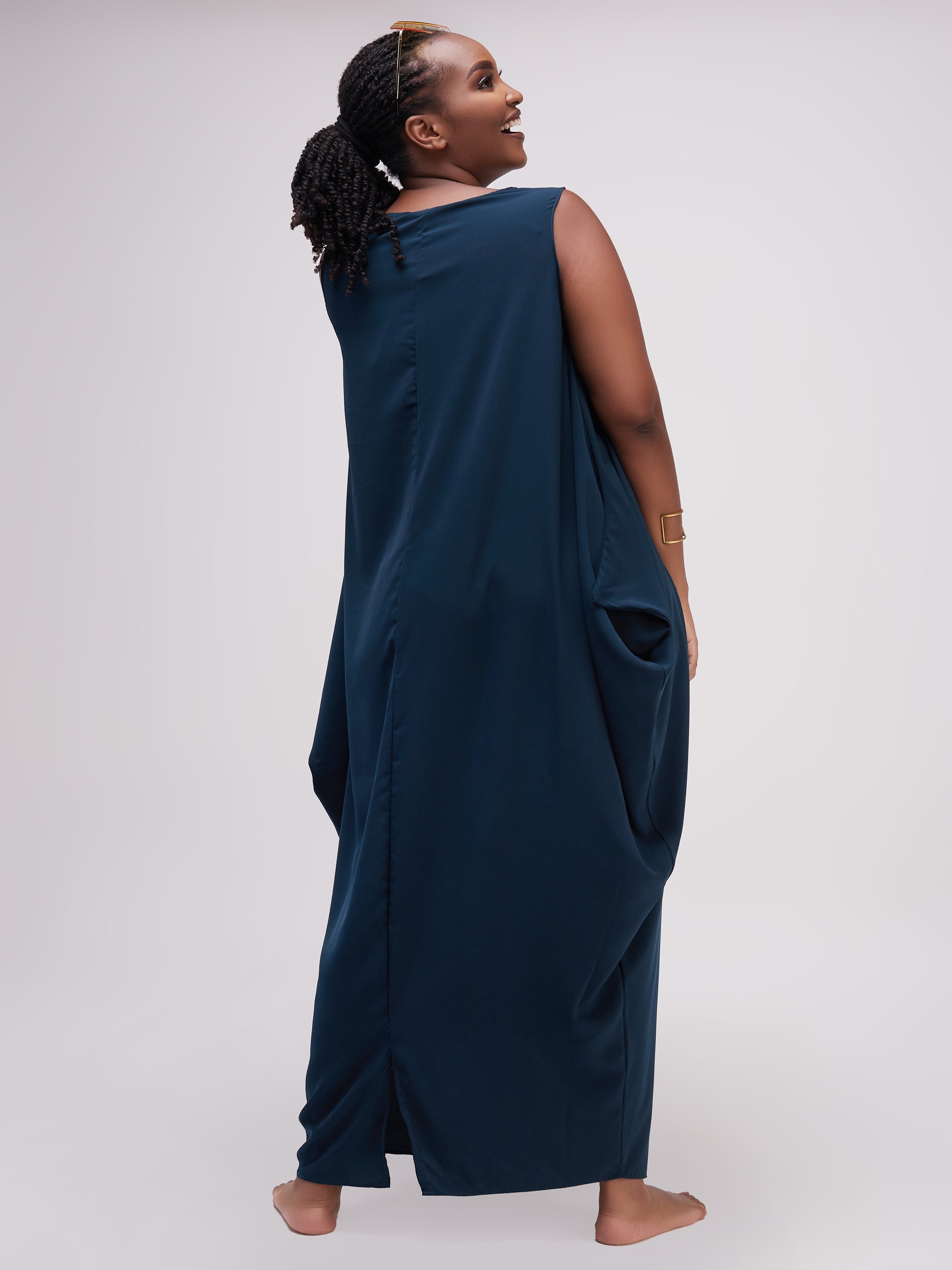 Vivo Alek Side Cowl Sleeveless Maxi Dress - Teal