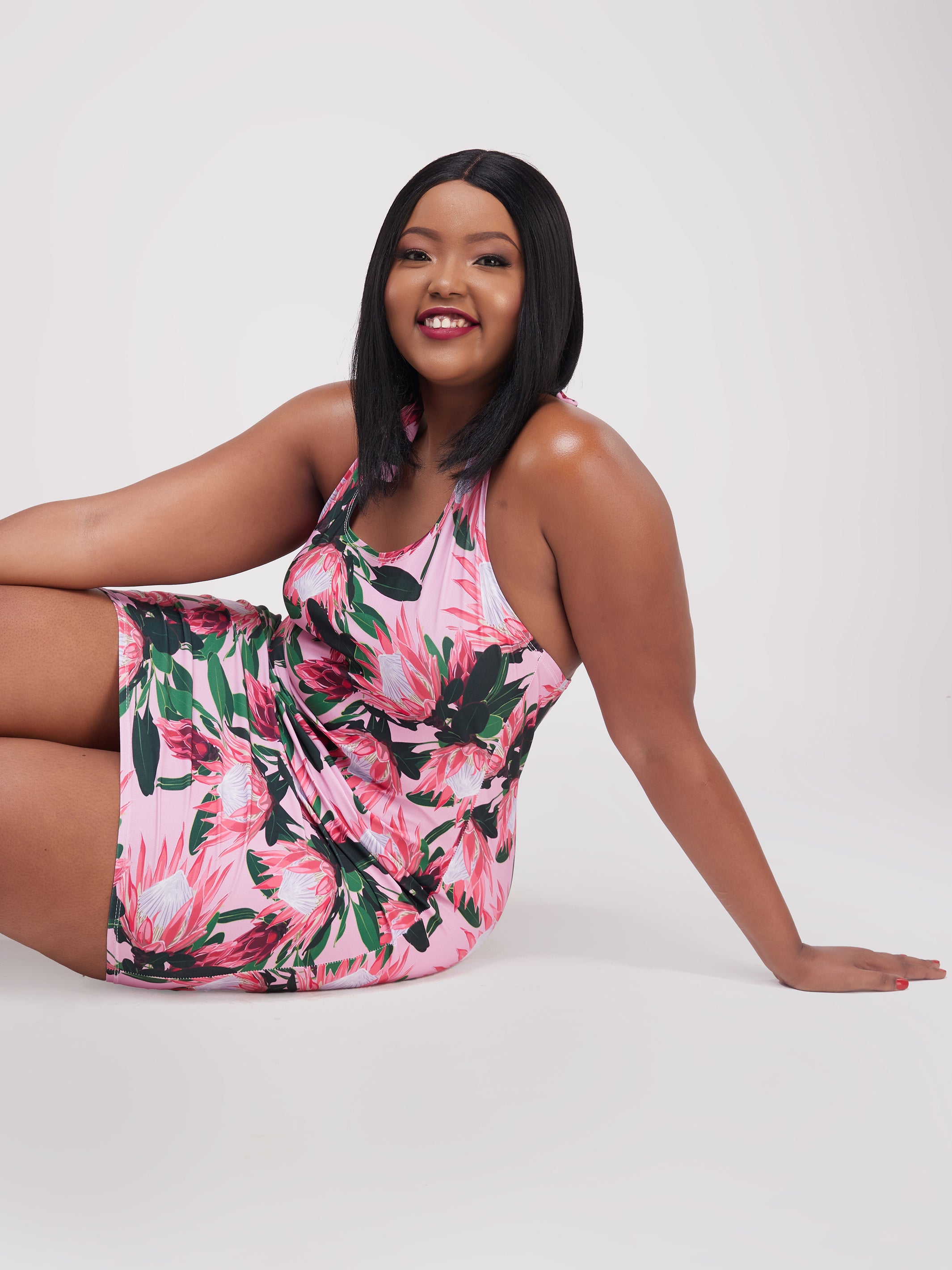 Zoya Essentials Halter Neck Mini Bodycon - Pink Flowers