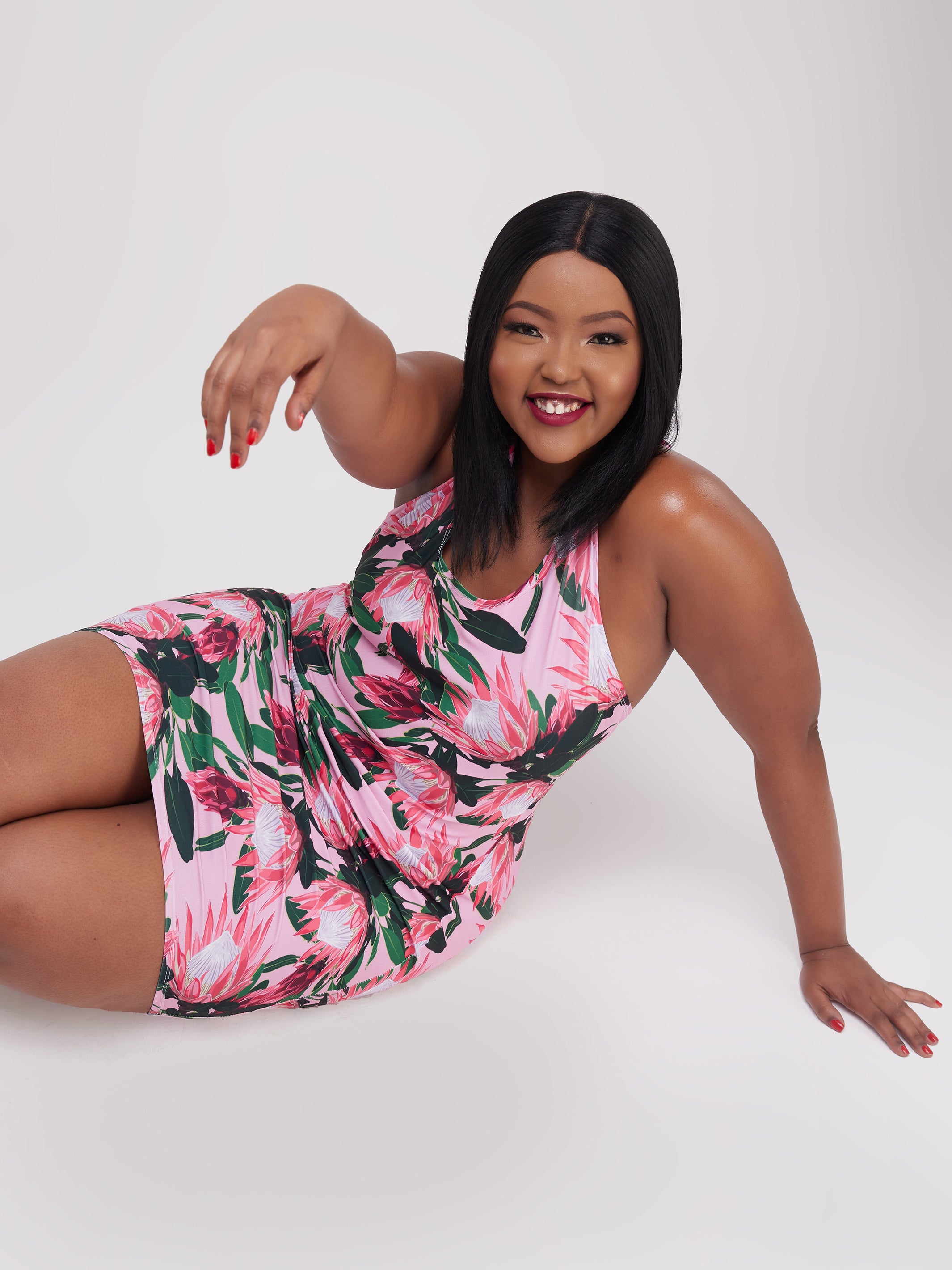 Zoya Essentials Halter Neck Mini Bodycon - Pink Flowers