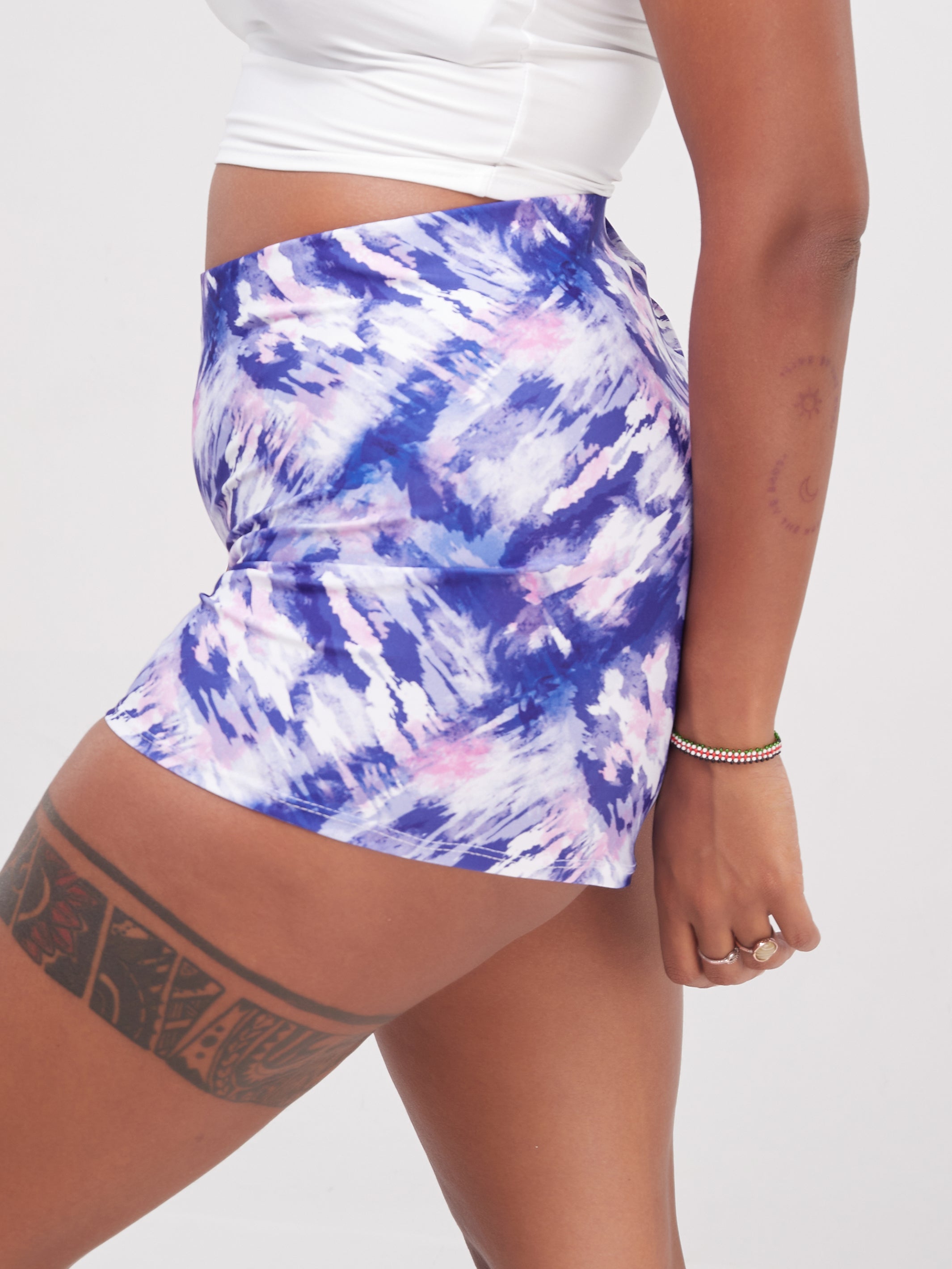 Zoya Essentials Shorts - Purple Abstract