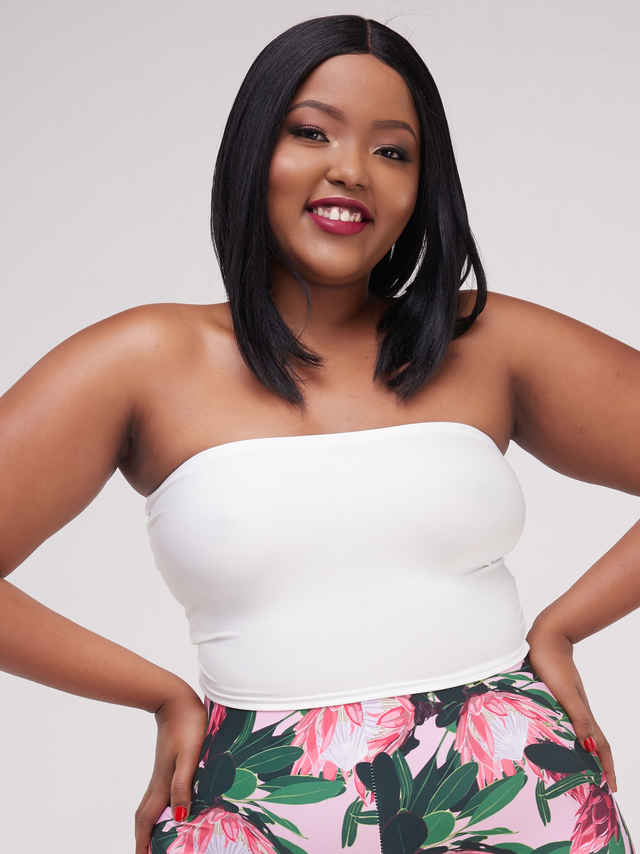 Zoya Essentials Strapless Midriff Top - White