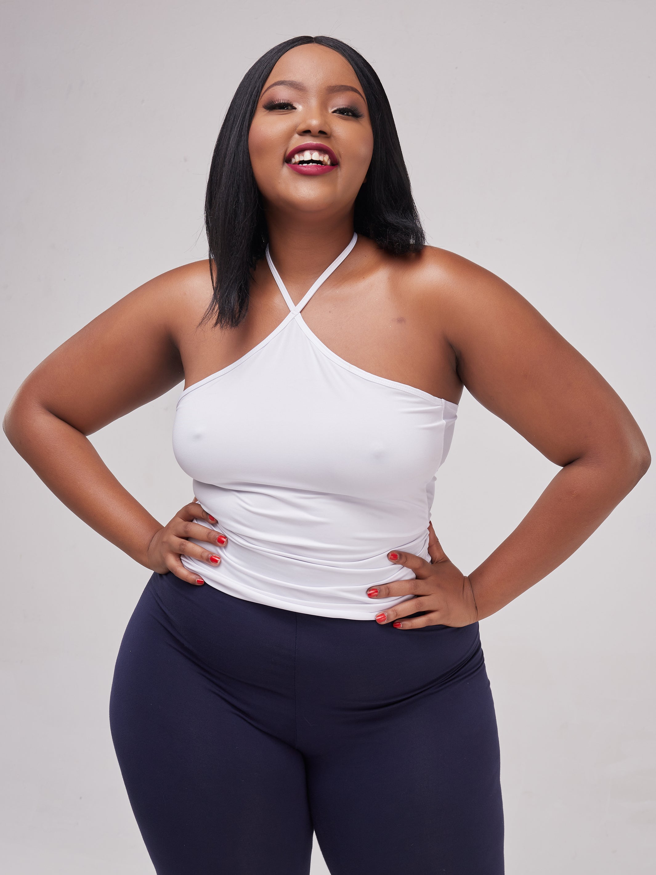 Zoya Essentials Diamond Neck Tank Top - White