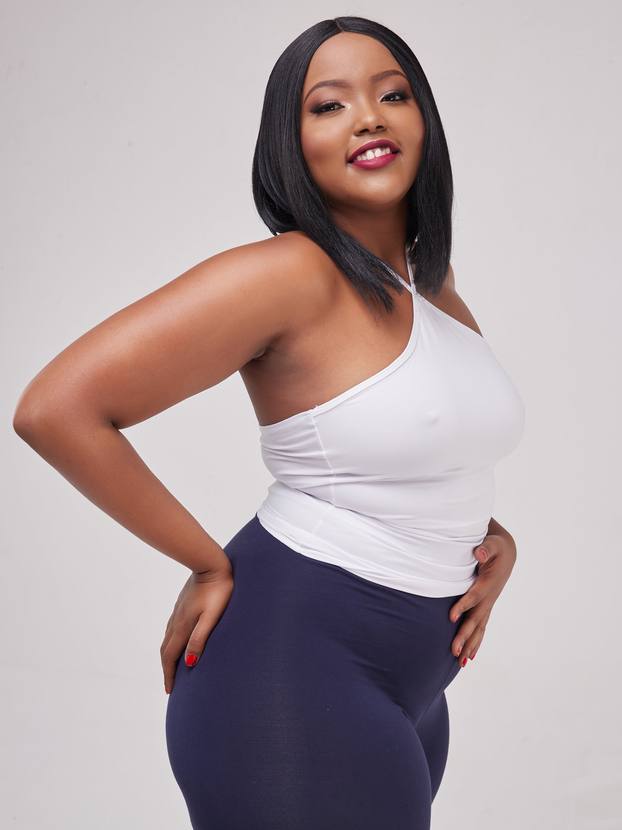 Zoya Essentials Diamond Neck Tank Top - White