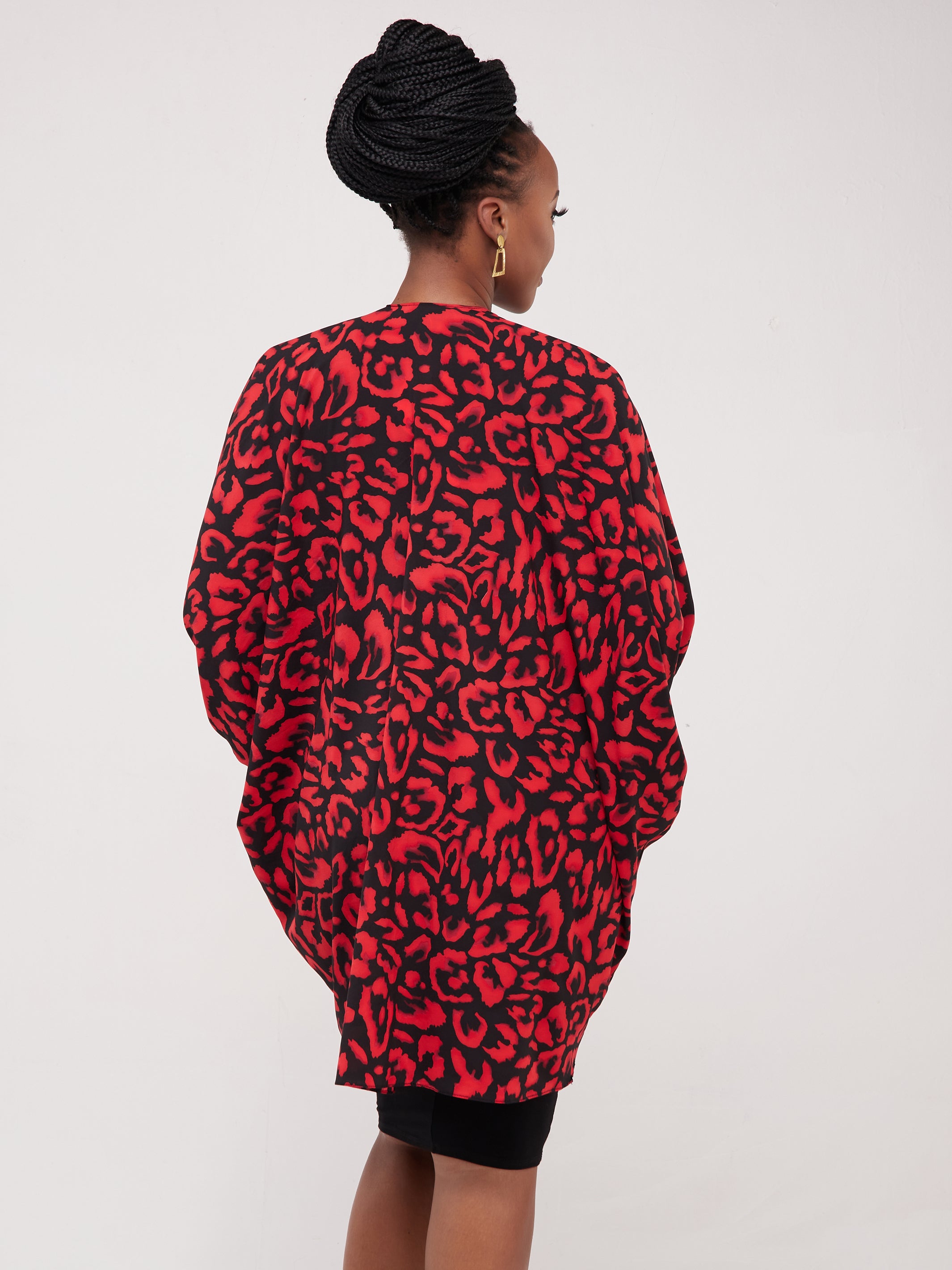 Safari Maisha Butterfly Waterfall - Red / Black Print