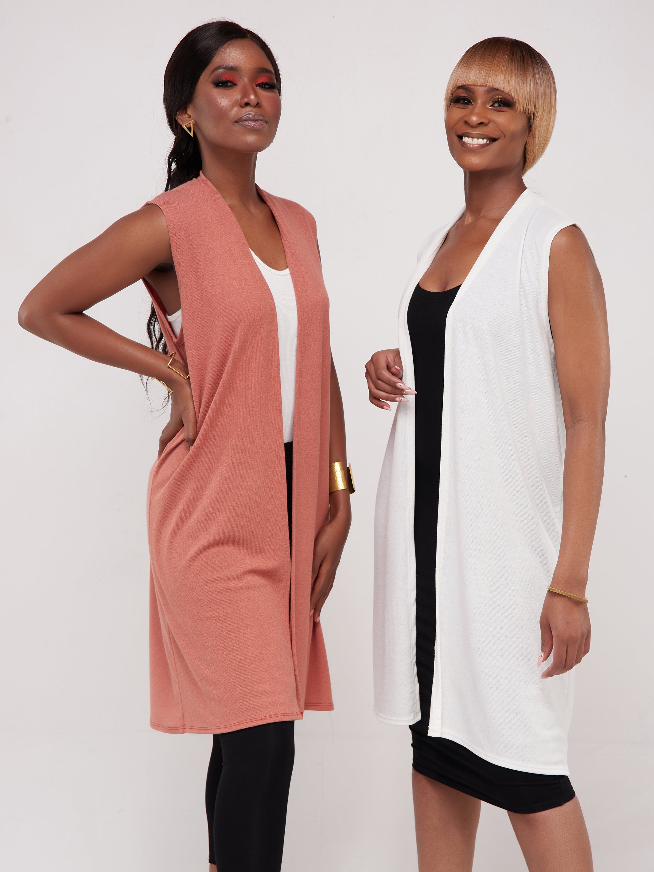 Vivo Basic Sleeveless Sweater Waterfall - Off White