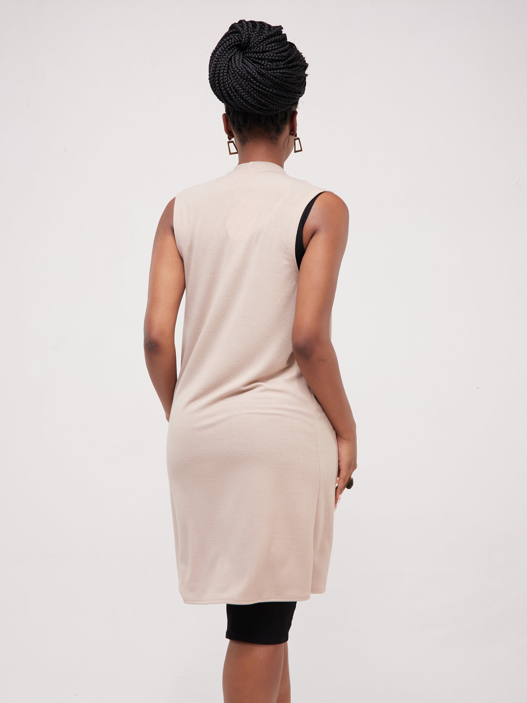 Vivo Basic Sleeveless Sweater Waterfall - Taupe