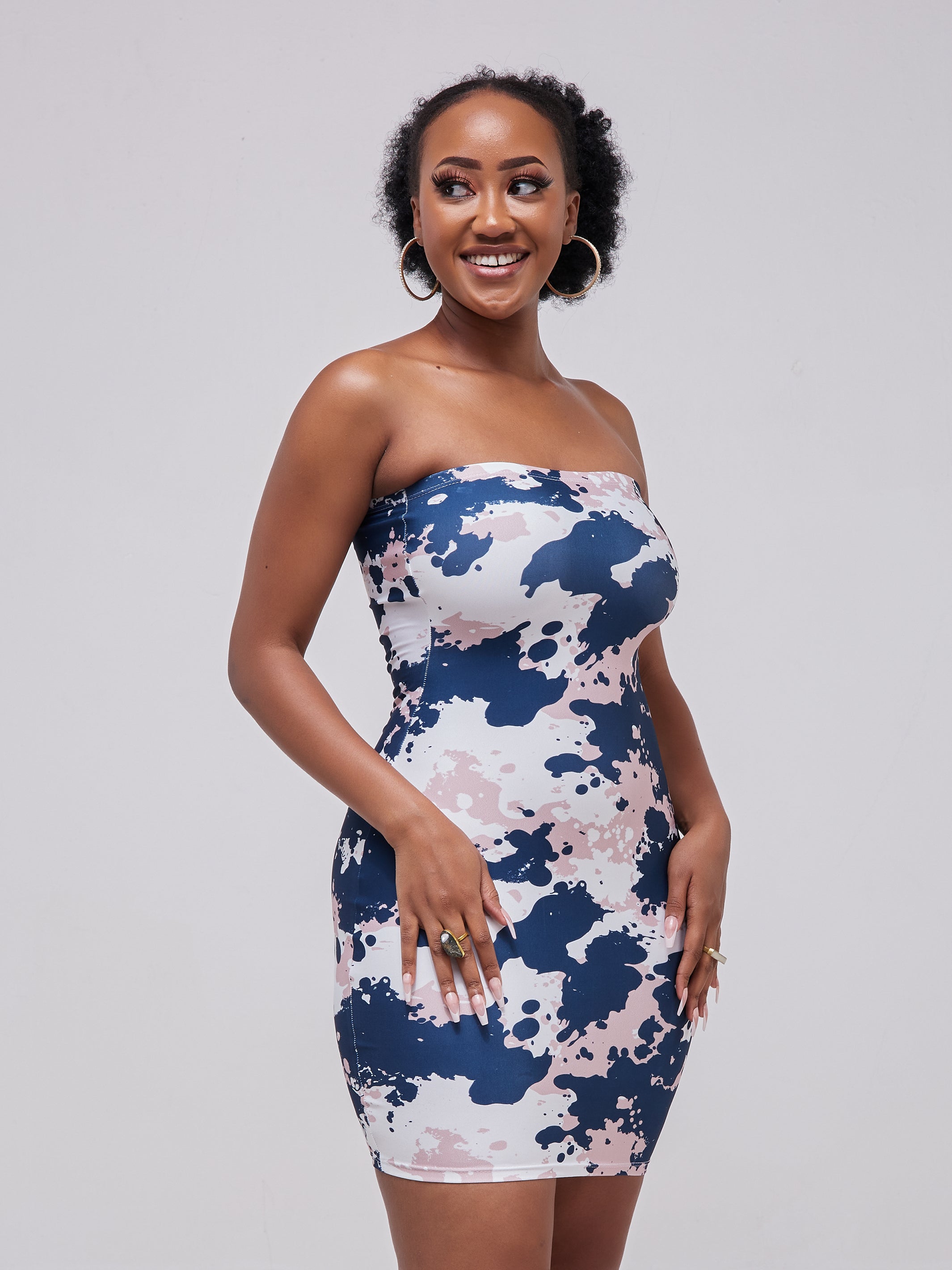 Zoya Essentials Strapless Mini Bodycon - Pink Camo