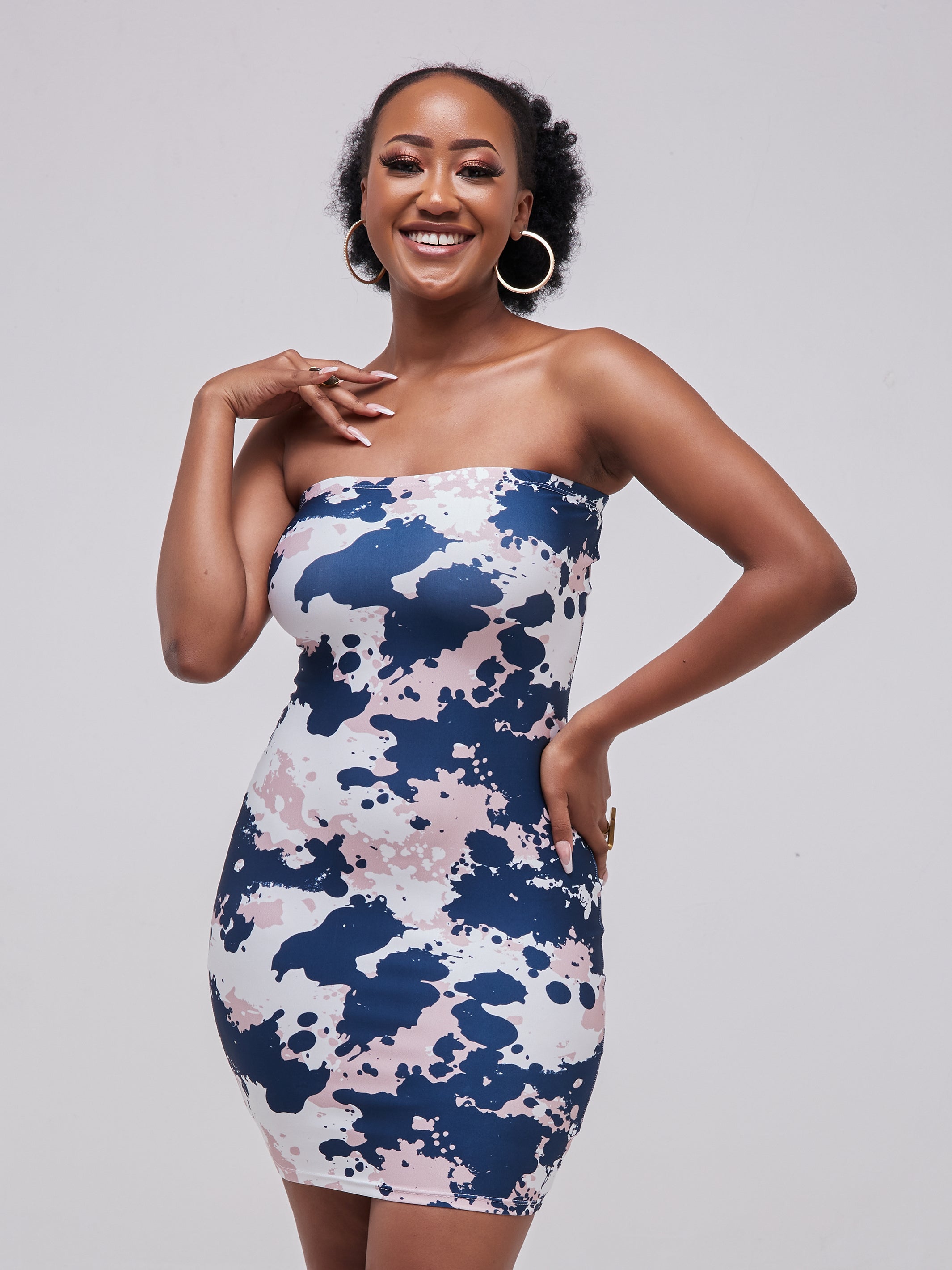 Zoya Essentials Strapless Mini Bodycon - Pink Camo
