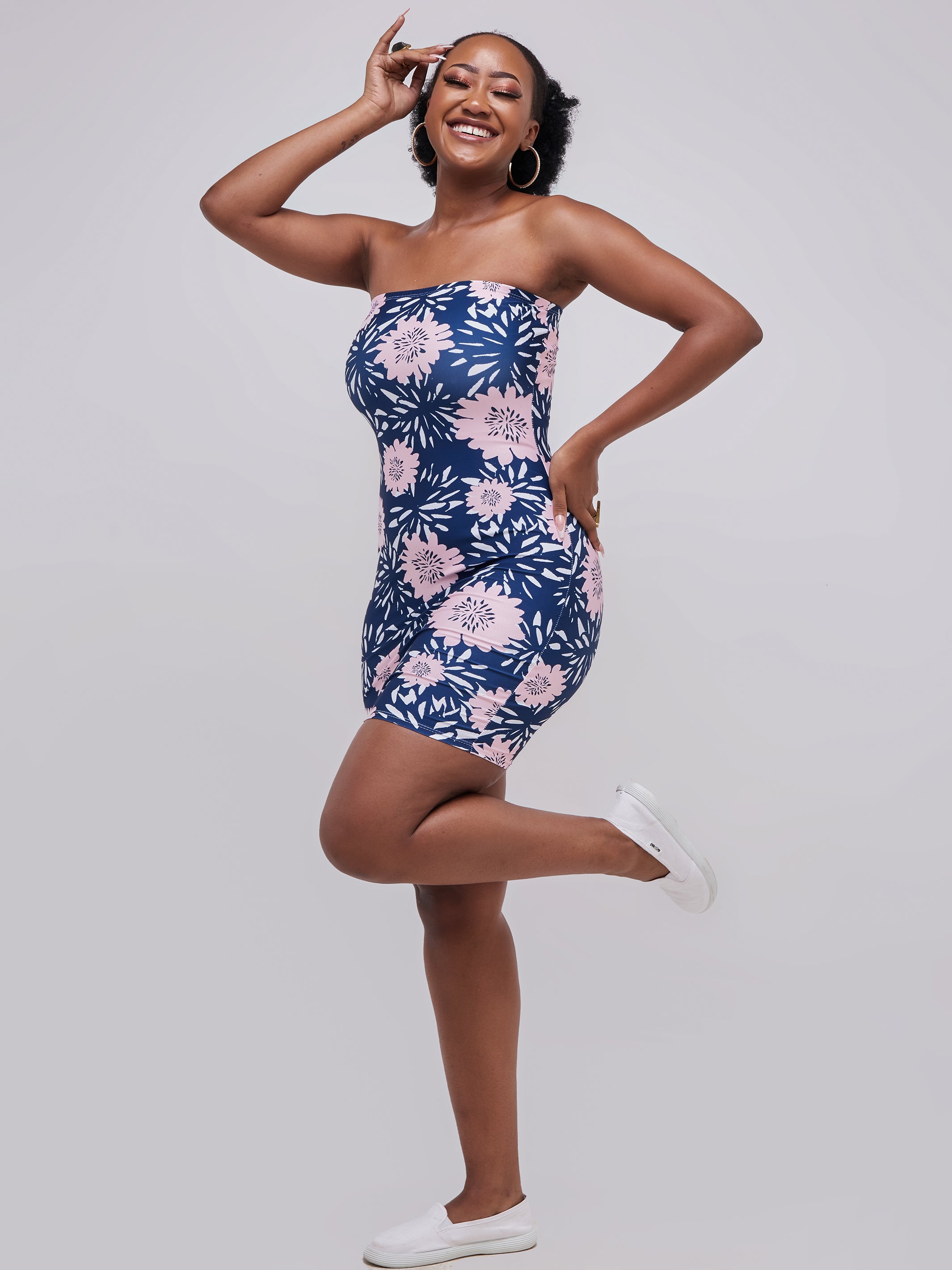 Zoya Essentials Strapless Mini Bodycon - Pink Daffodils