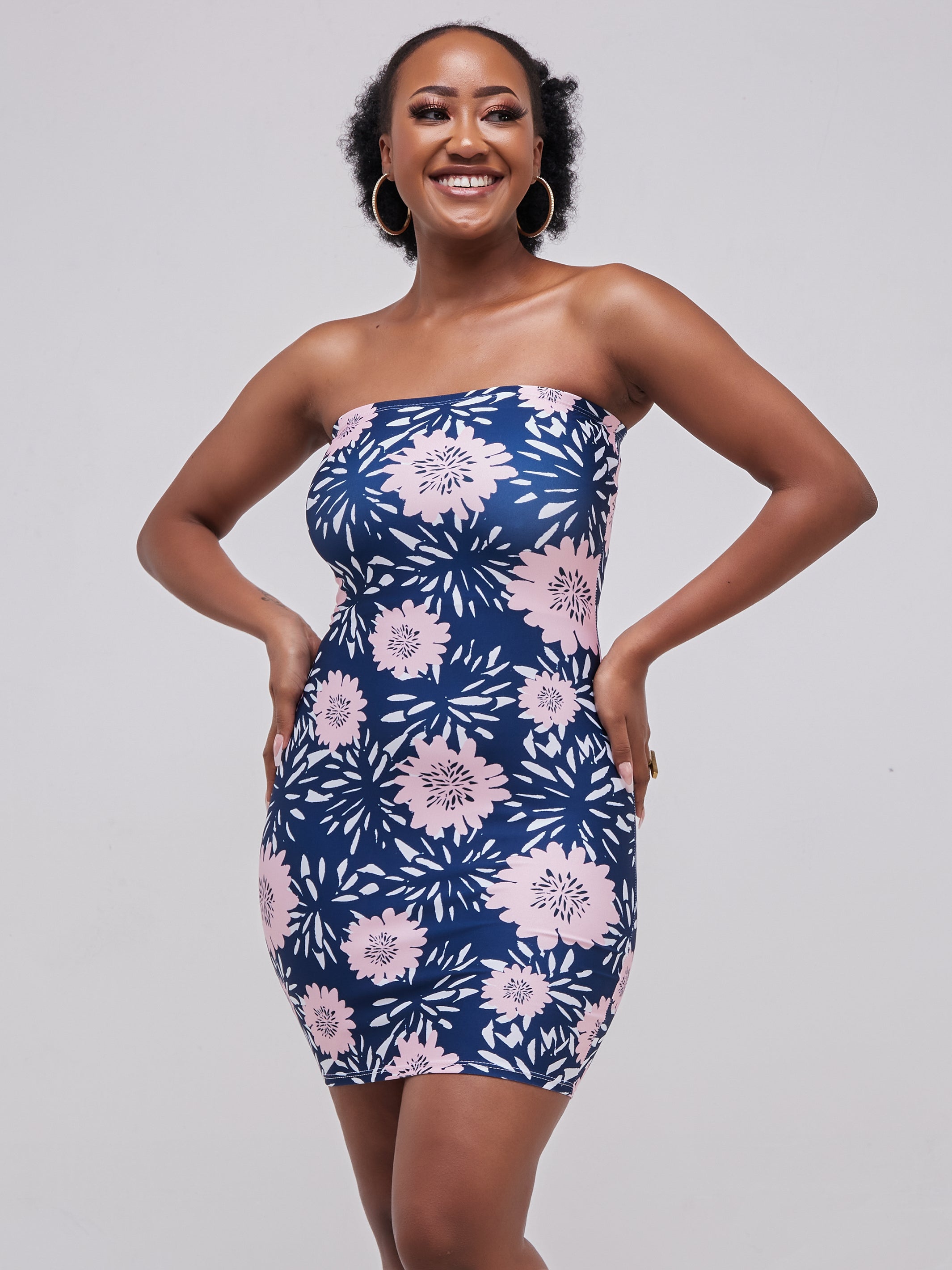 Zoya Essentials Strapless Mini Bodycon - Pink Daffodils
