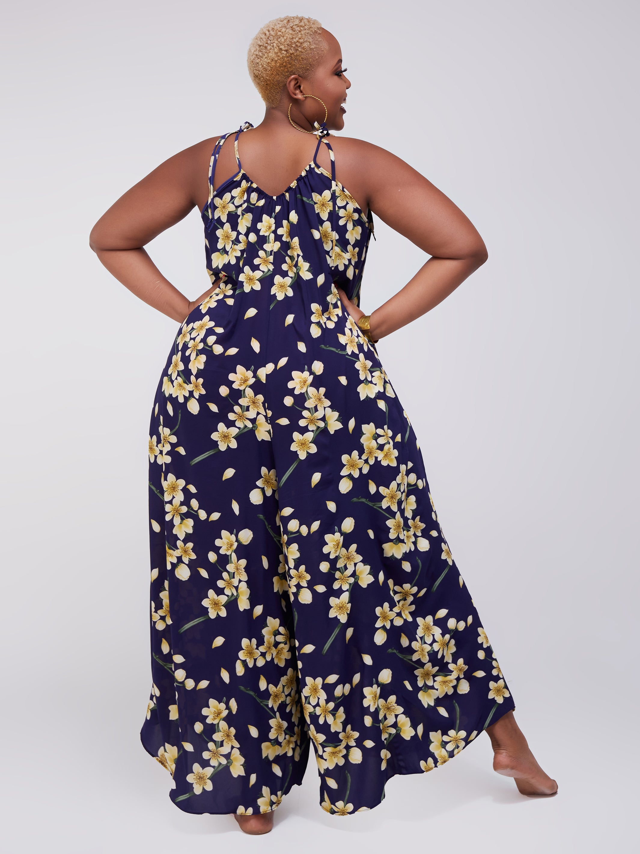 Safari Maisha Strappy Jumpsuit Cover-Up - Purple Floral Print