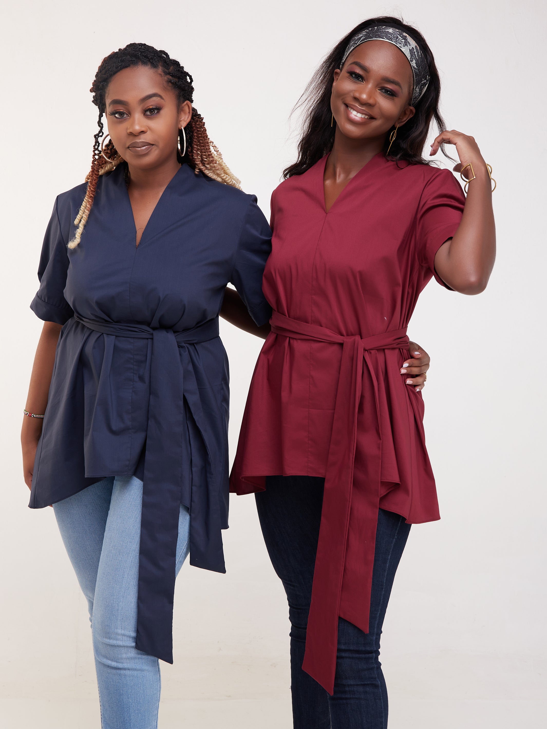 Safari Huru High-Low Top - Navy Blue