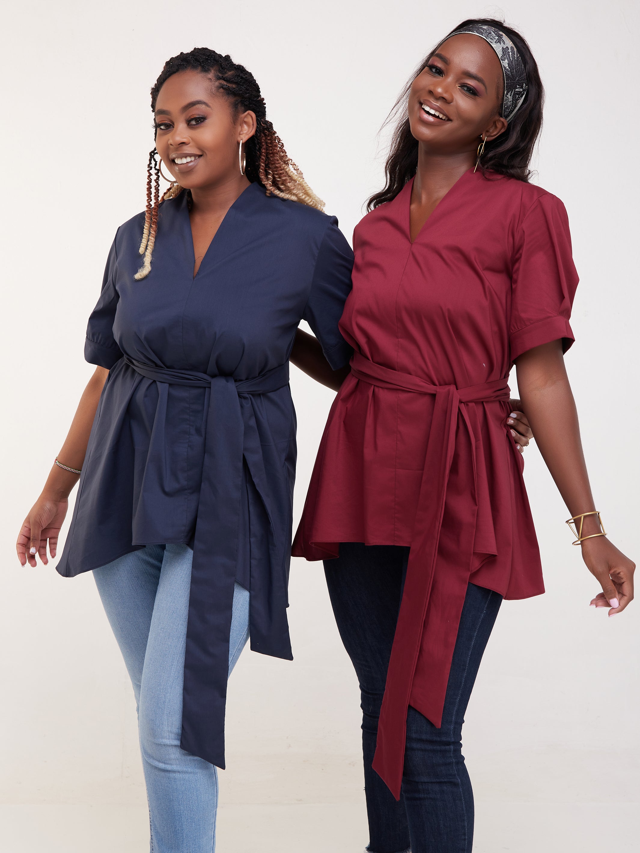 Safari Huru High-Low Top - Navy Blue