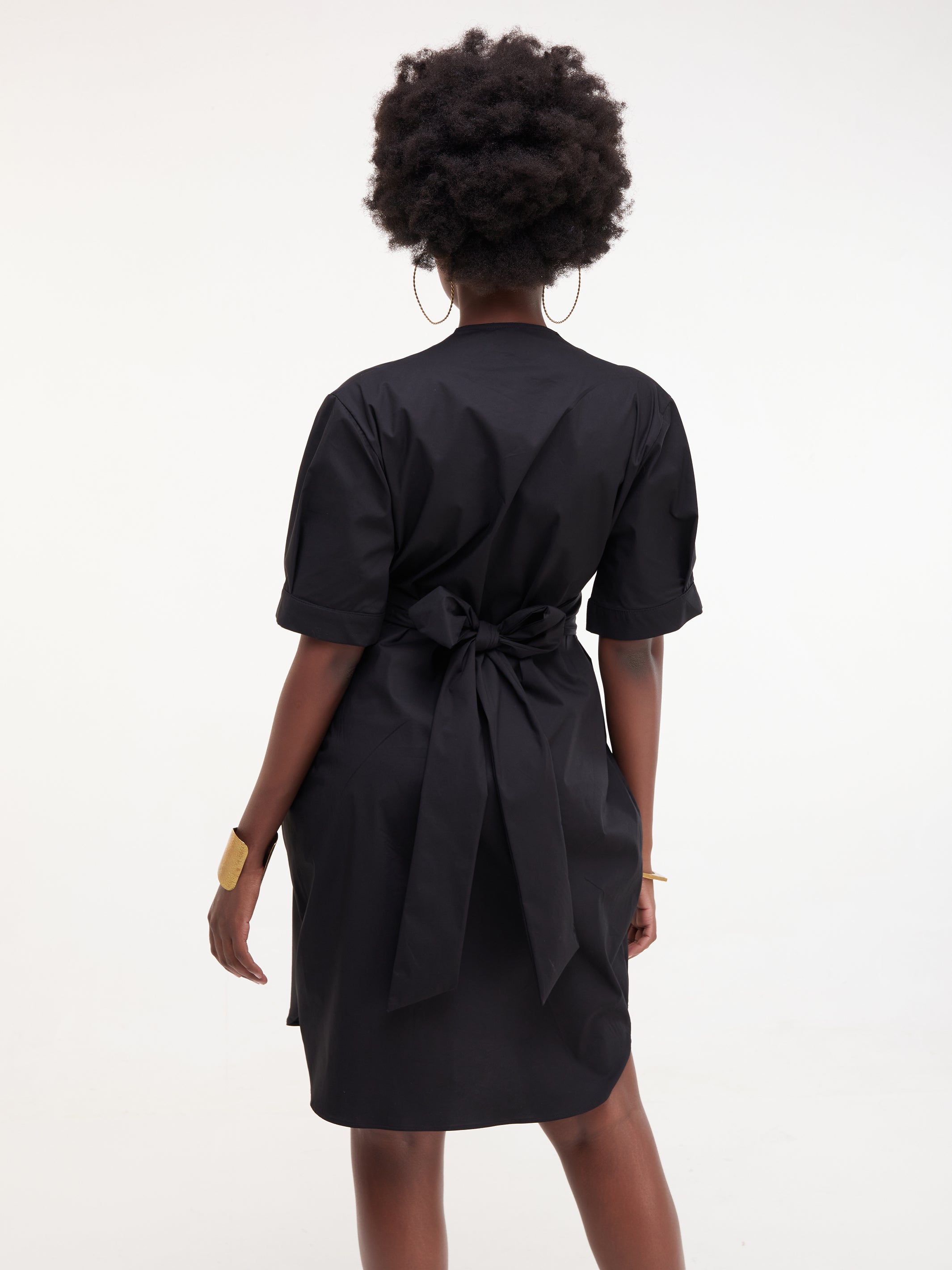 Safari Huru Short Sleeved Shirt Dress - Black