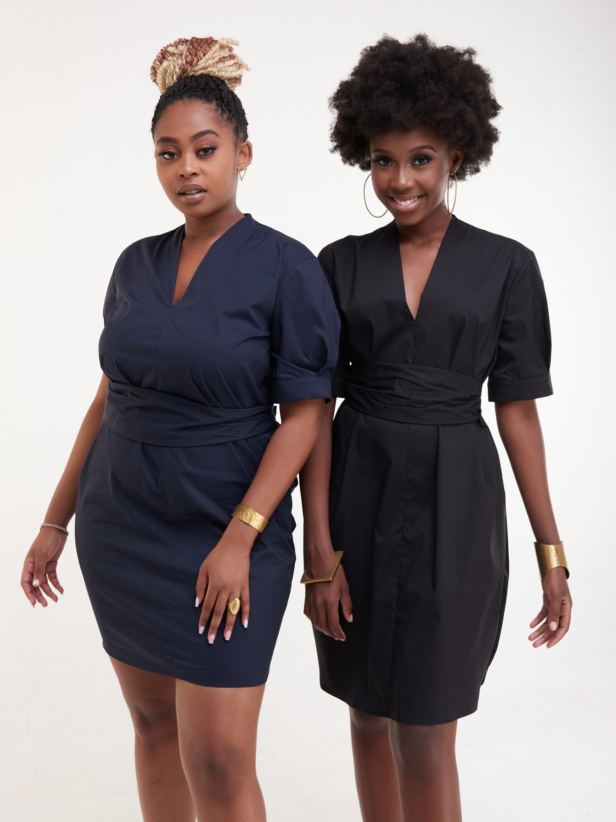 Safari Huru Short Sleeved Shirt Dress - Black