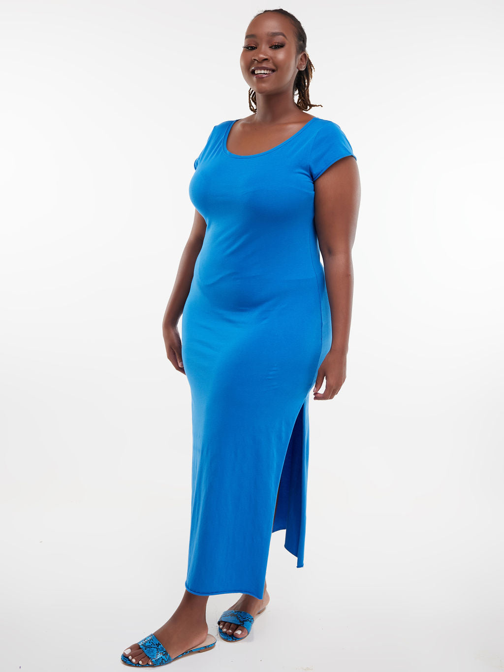 Zoya Chill Cap Sleeved Maxi Dress - Blue