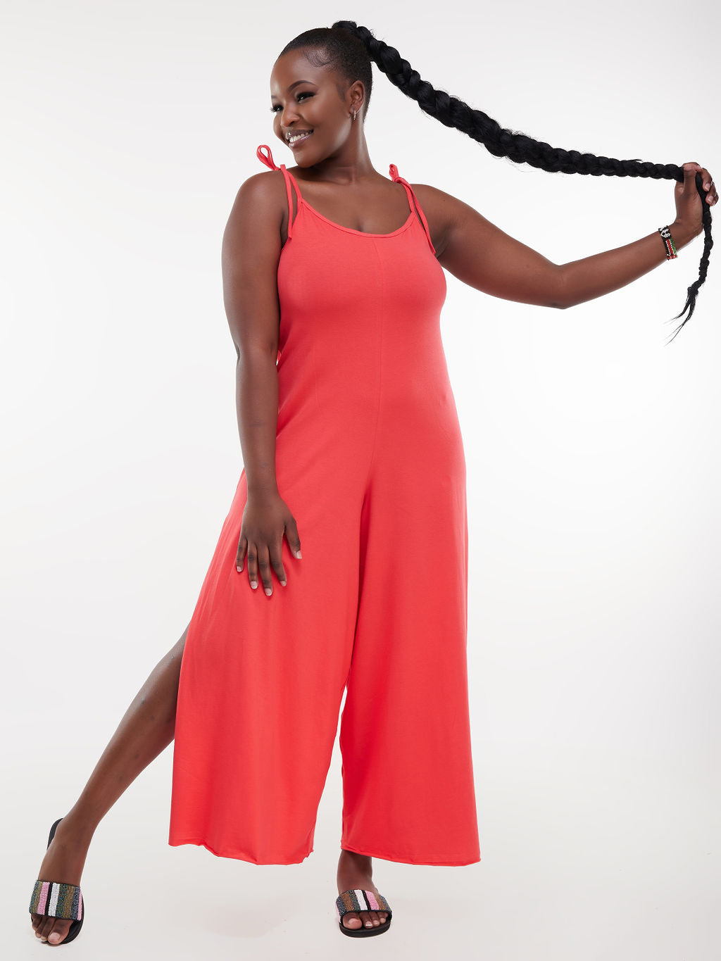 Zoya Chill Jersey Strappy Jumpsuit - Red