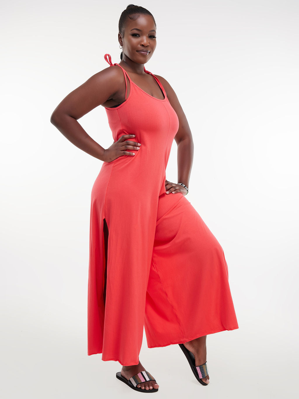 Zoya Chill Jersey Strappy Jumpsuit - Red
