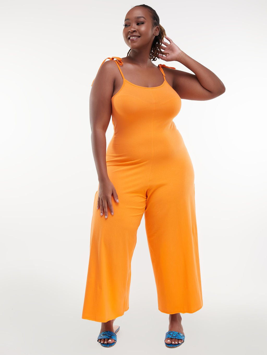 Zoya Chill Jersey Strappy Jumpsuit - Orange