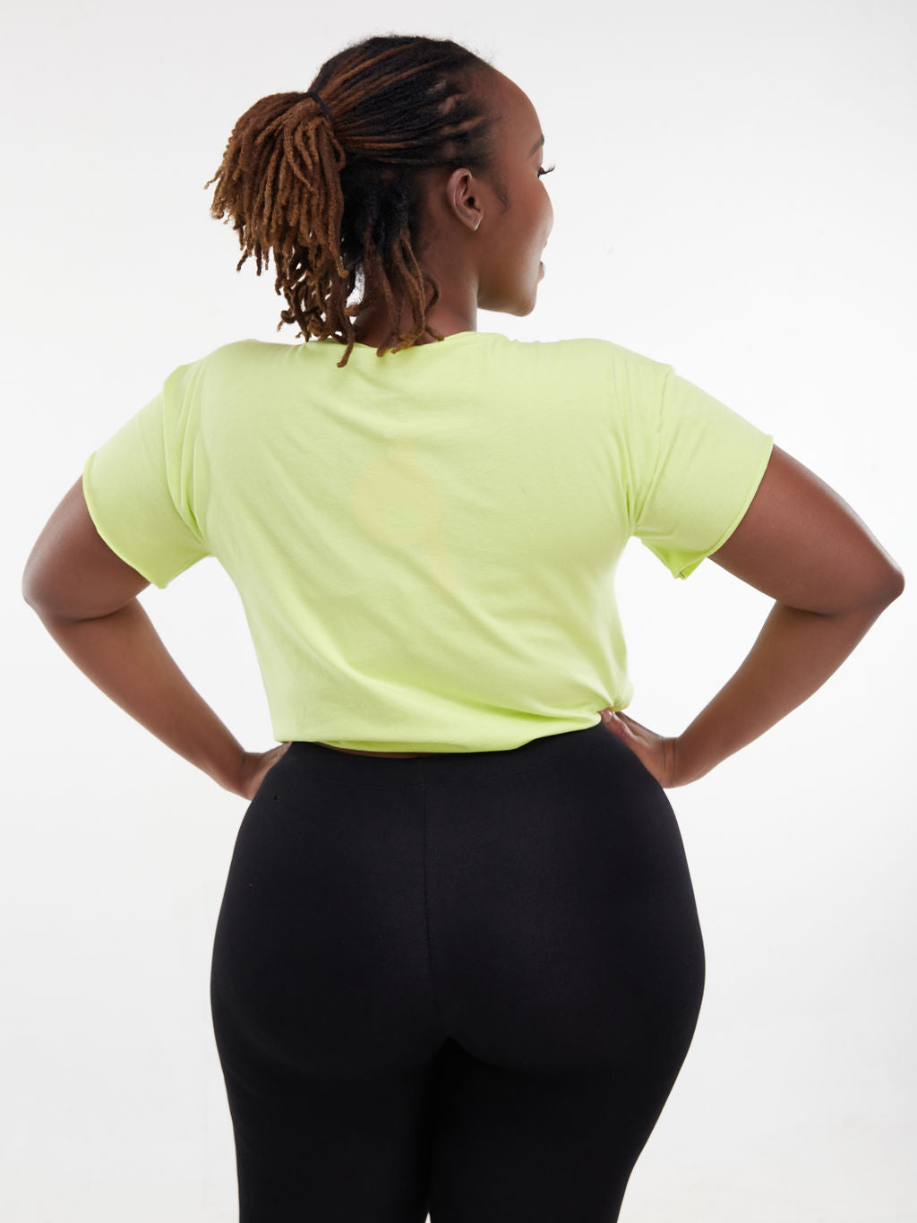Zoya Chill Drawstring Crop Top - Lime Green