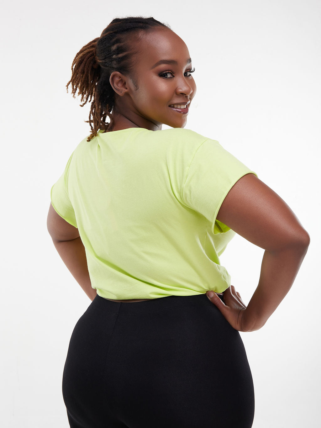 Zoya Chill Drawstring Crop Top - Lime Green