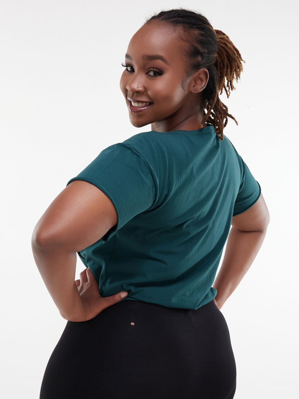 Zoya Chill Drawstring Crop Top - Dark Green