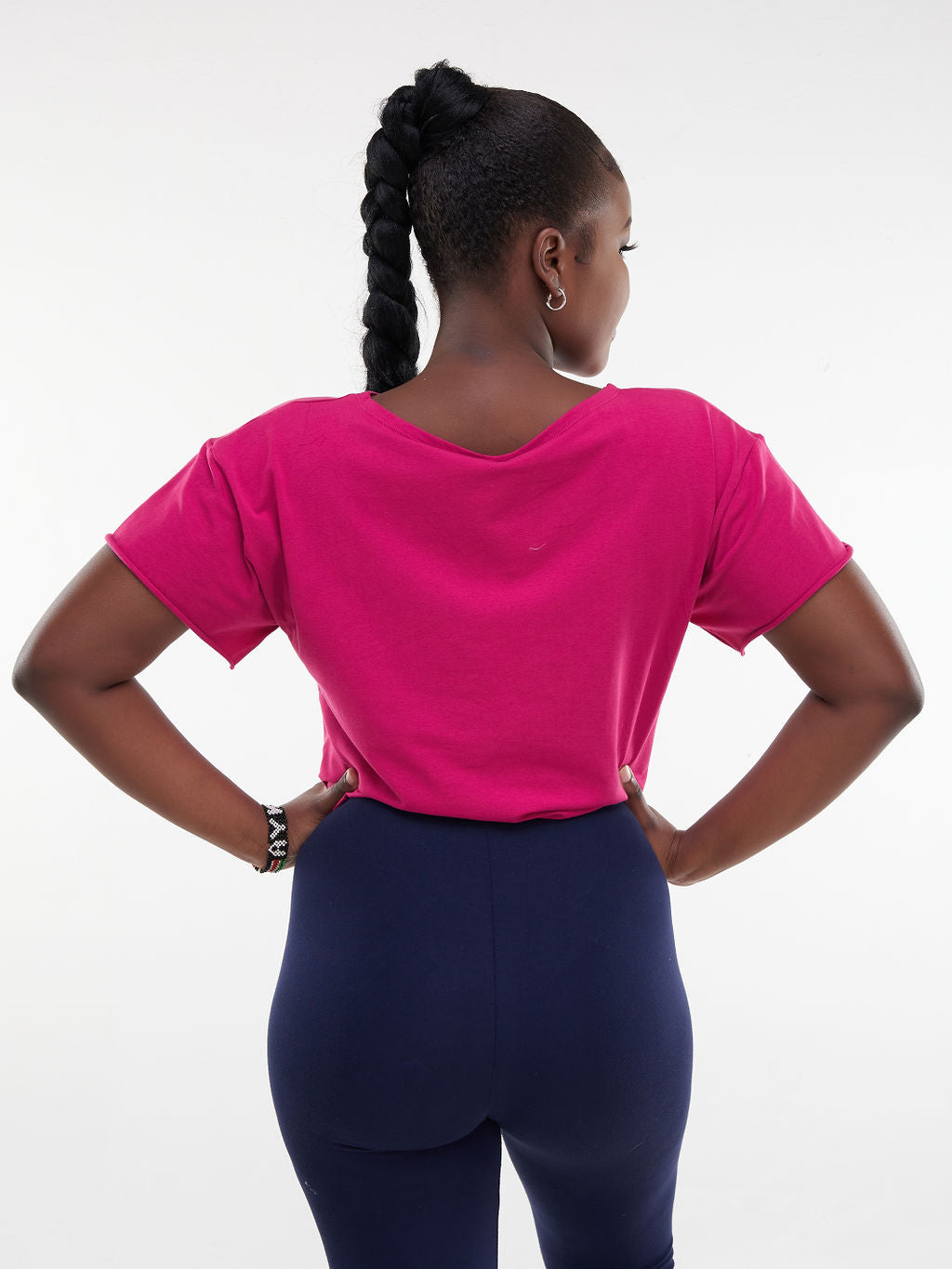 Zoya Chill Drawstring Crop Top - Fuschia