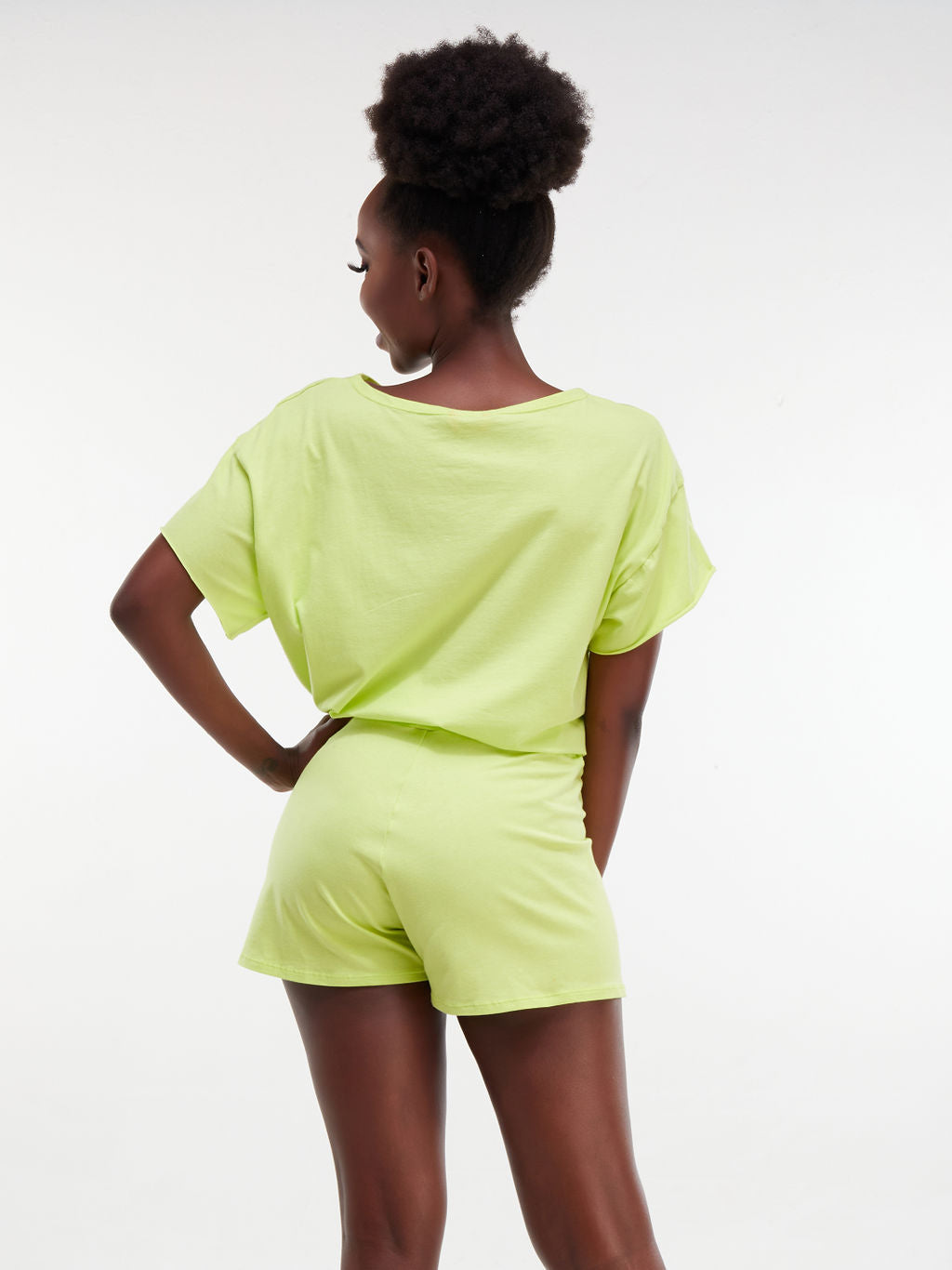 Zoya Chill Drawstring Crop Top - Lime Green