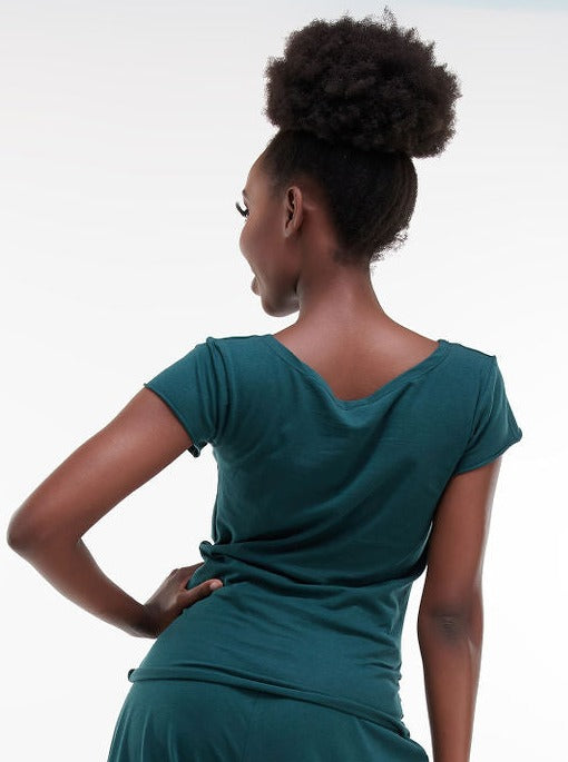 Zoya Chill Cap Sleeve T-shirt - Dark Green