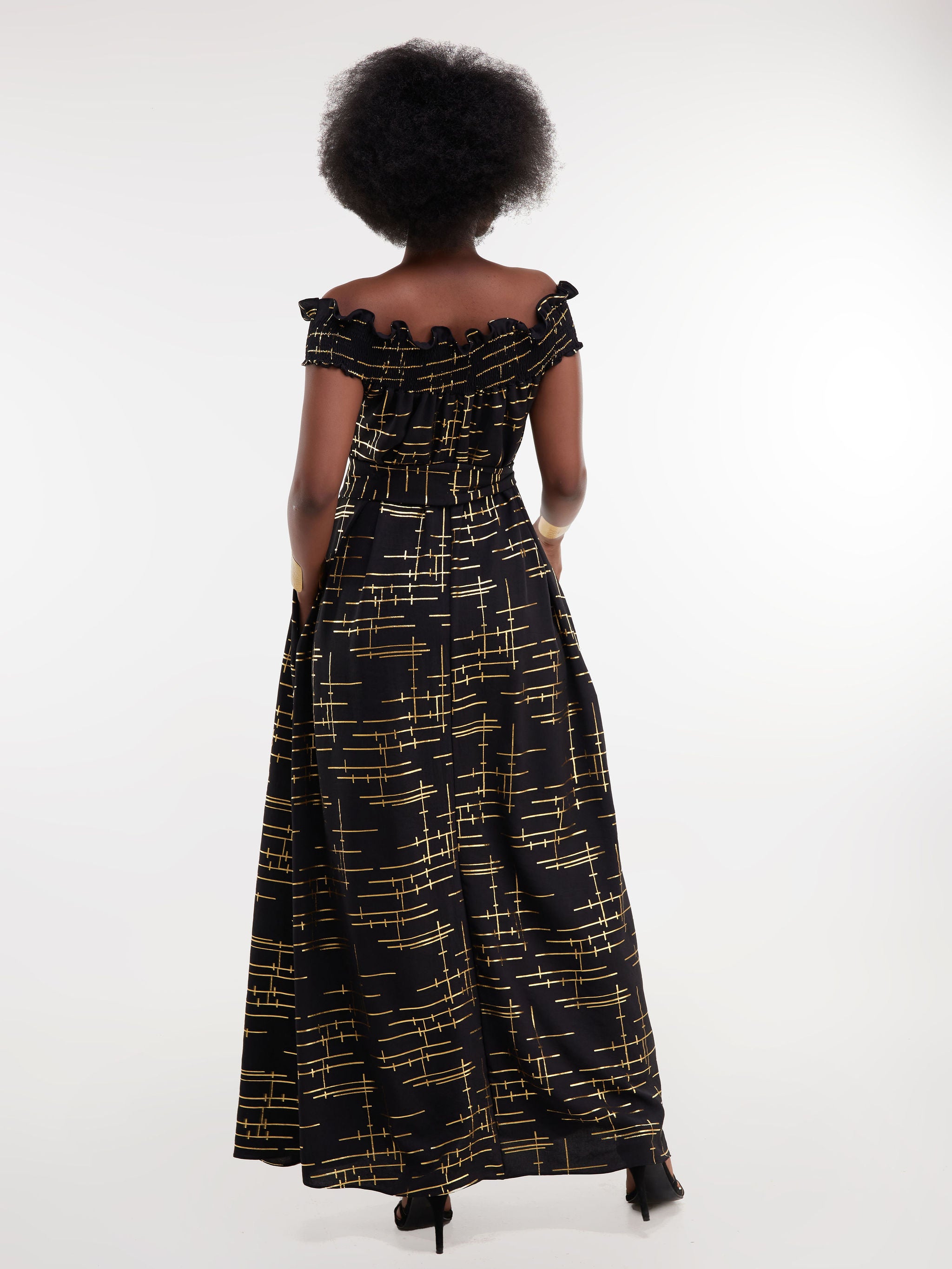 Vivo Hera Off Shoulder Maxi Dress - Black