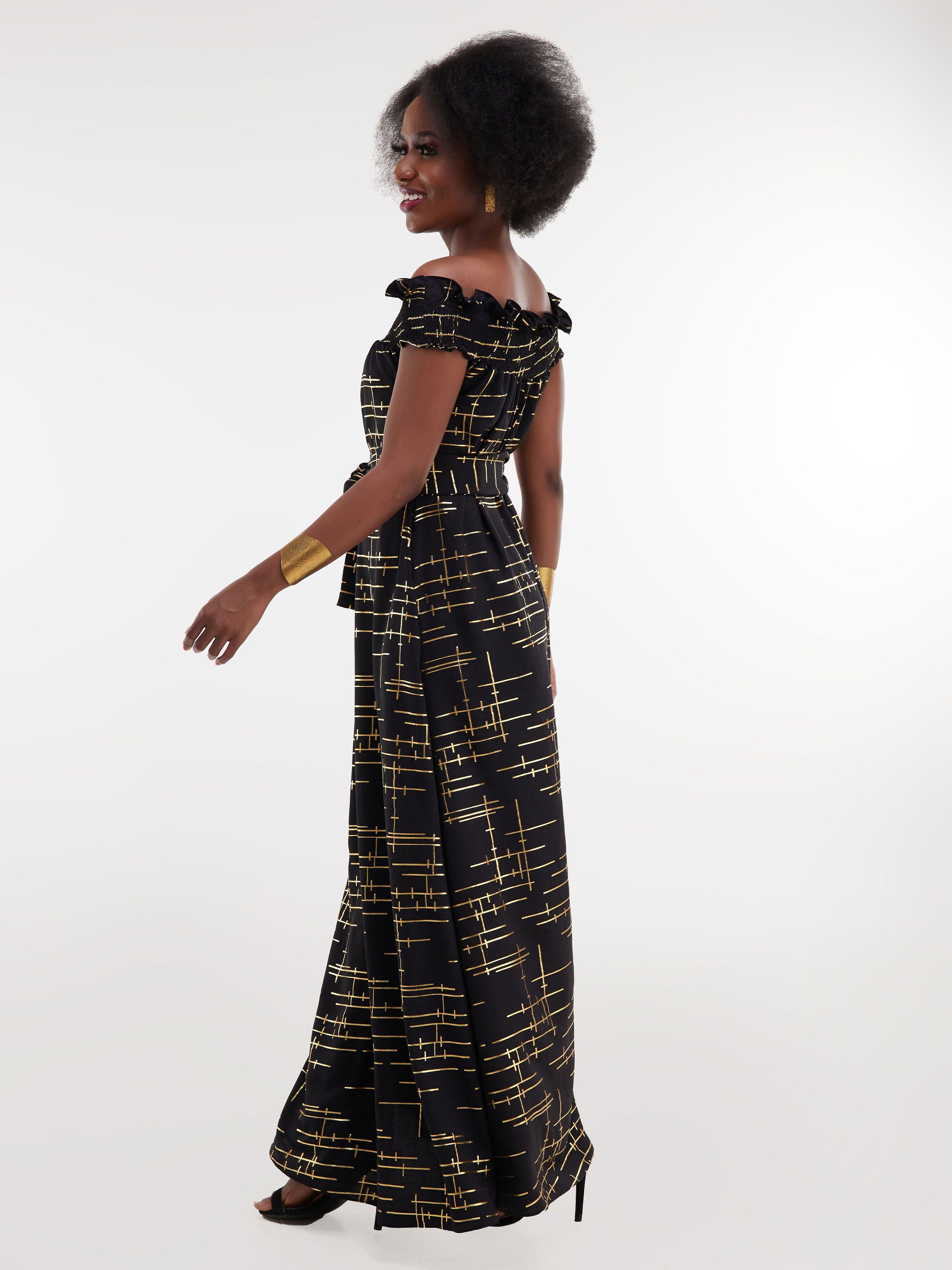 Vivo Hera Off Shoulder Maxi Dress - Black