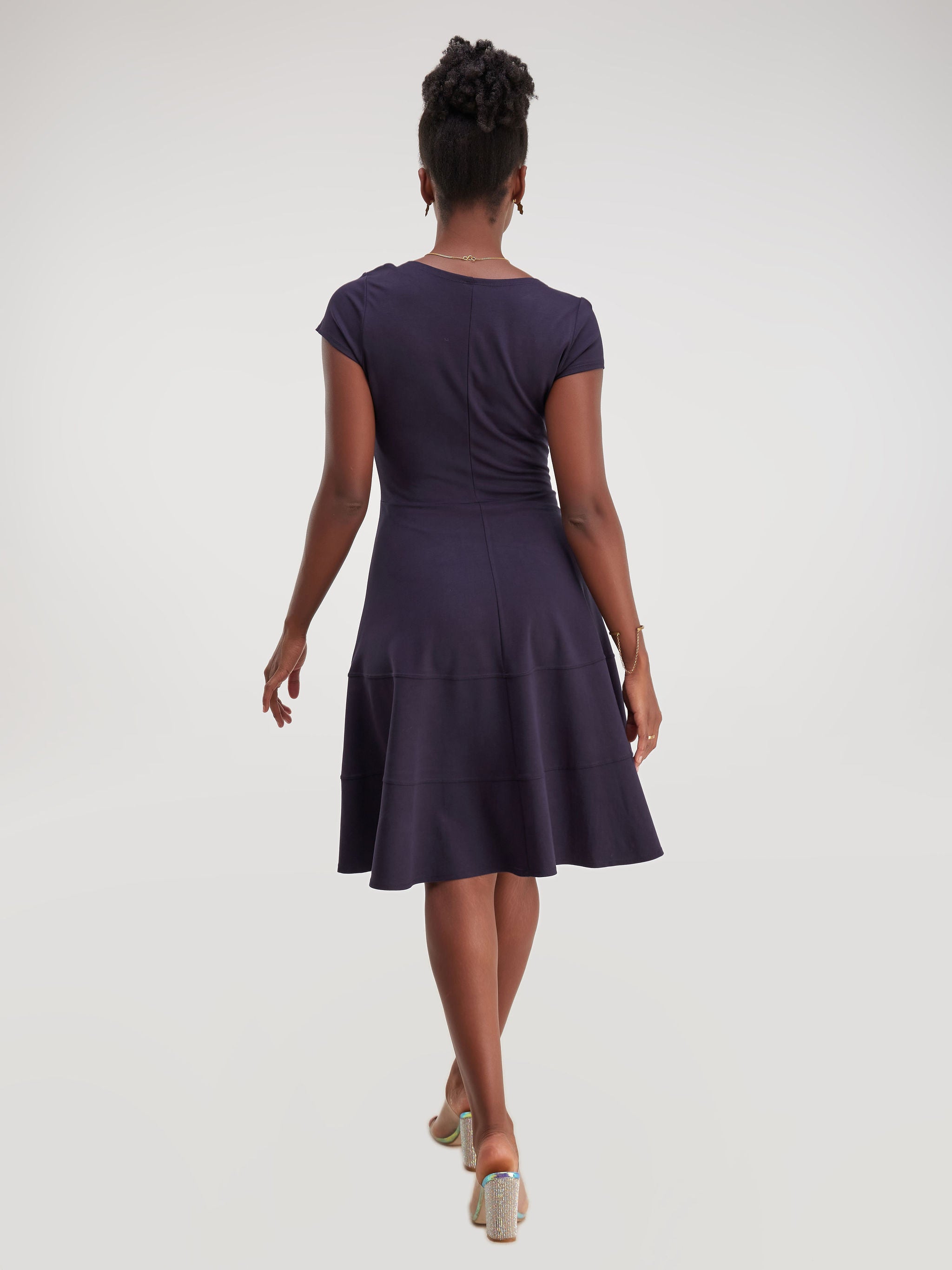 Vivo Waridi A-Line Dress - Navy Blue