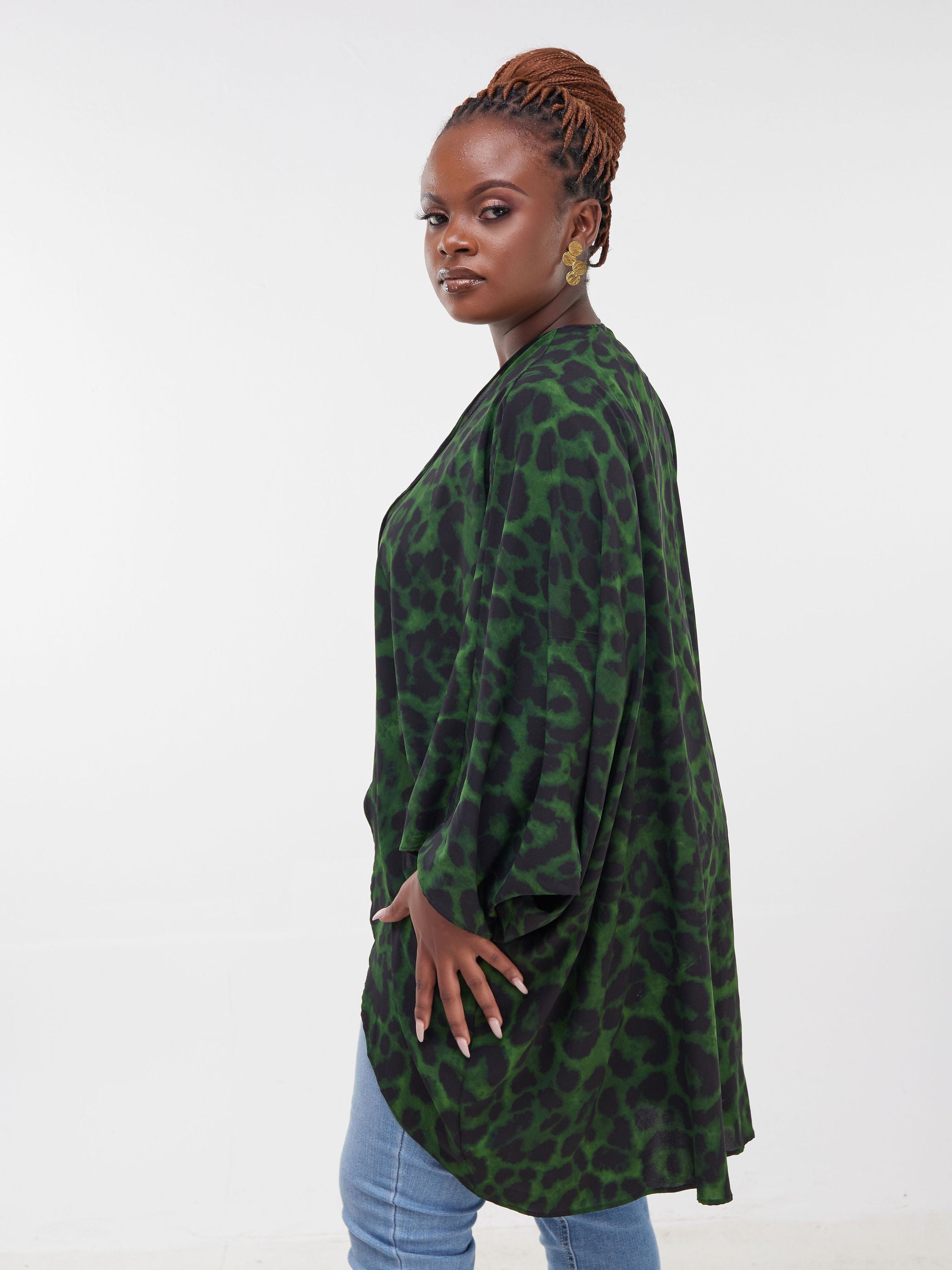 Safari Maisha Butterfly Waterfall - Dark Green Animal Print