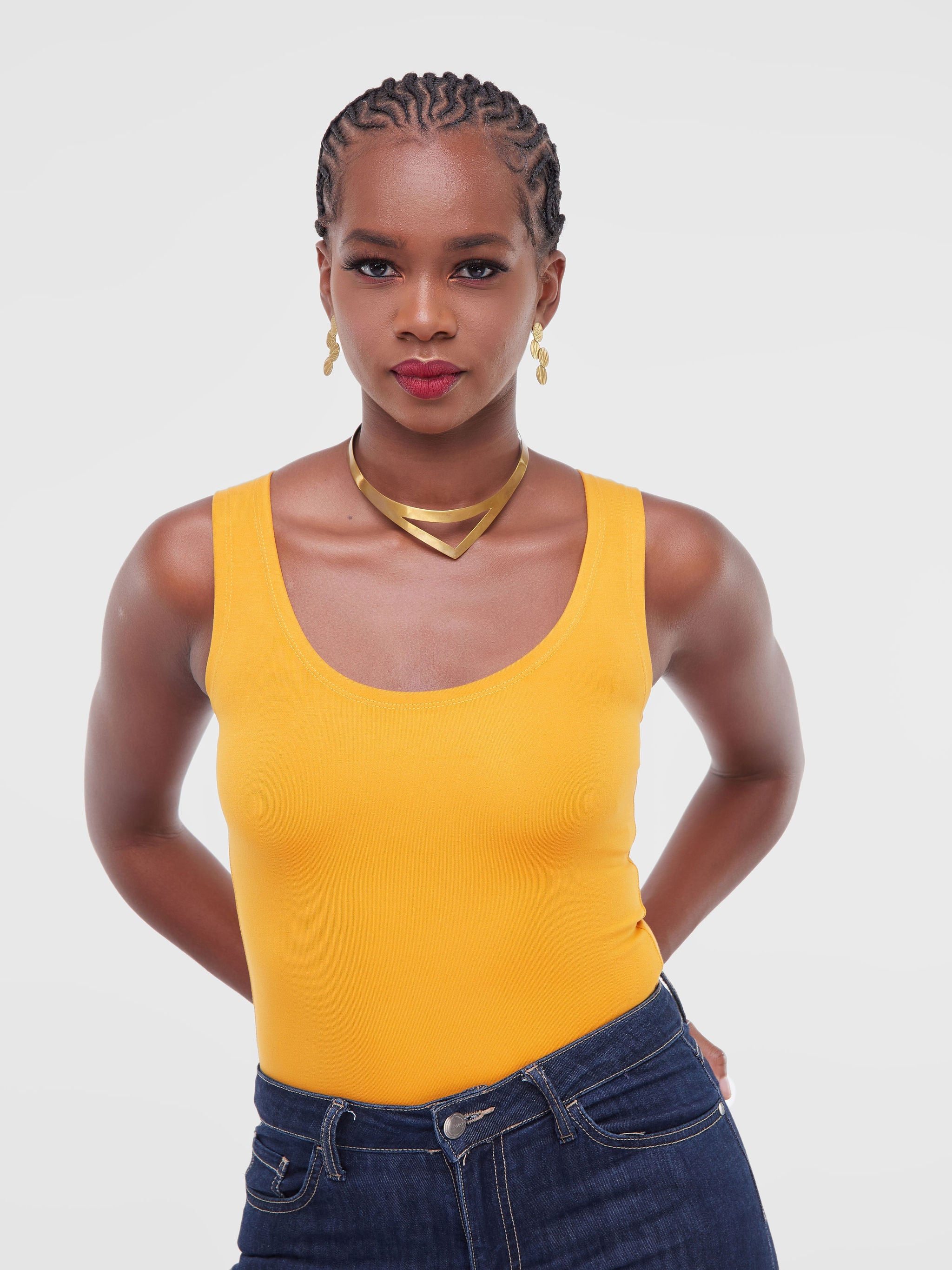 Vivo Basic RT Sleeveless Bodysuit - Mustard