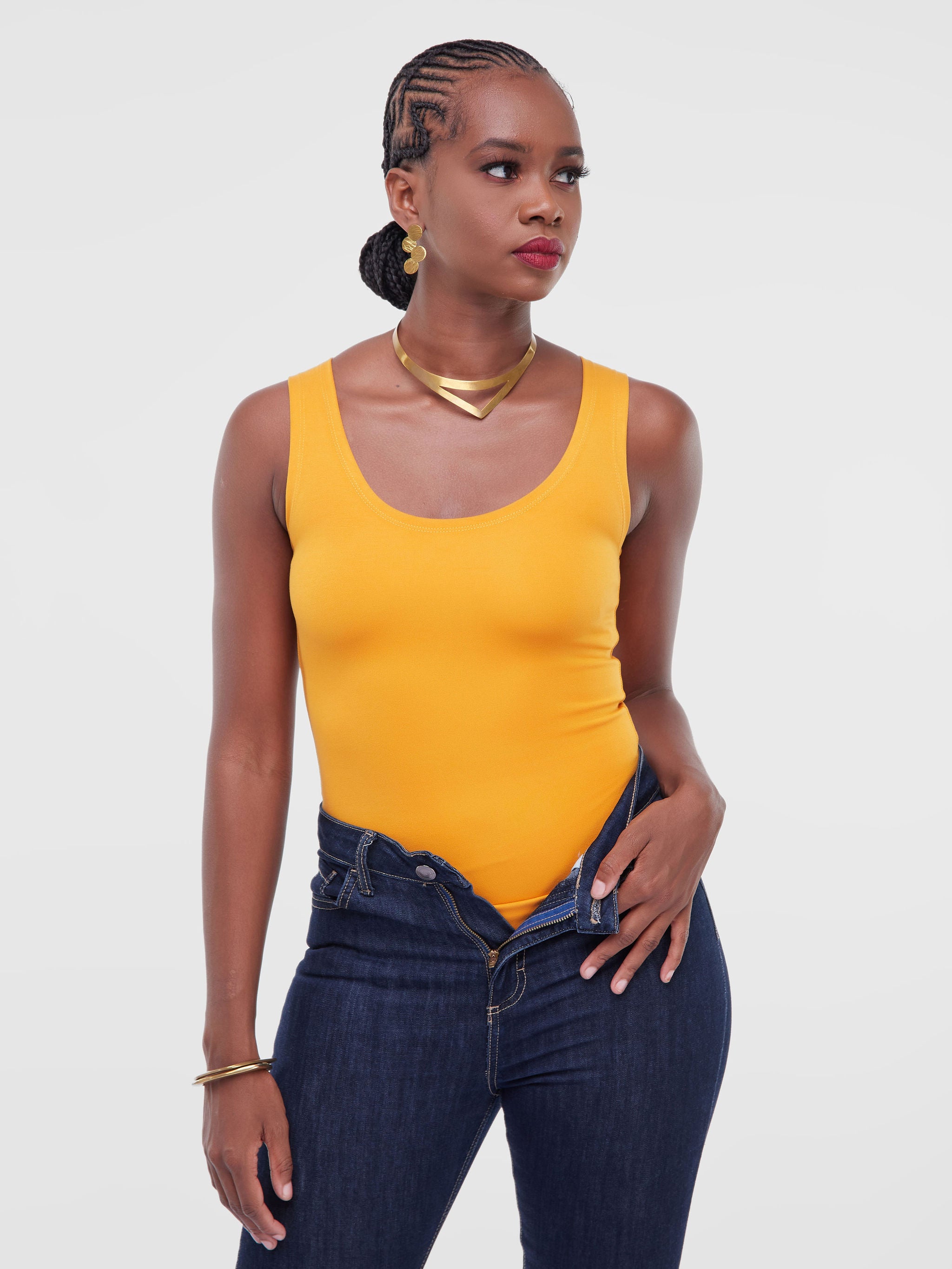 Vivo Basic RT Sleeveless Bodysuit - Mustard